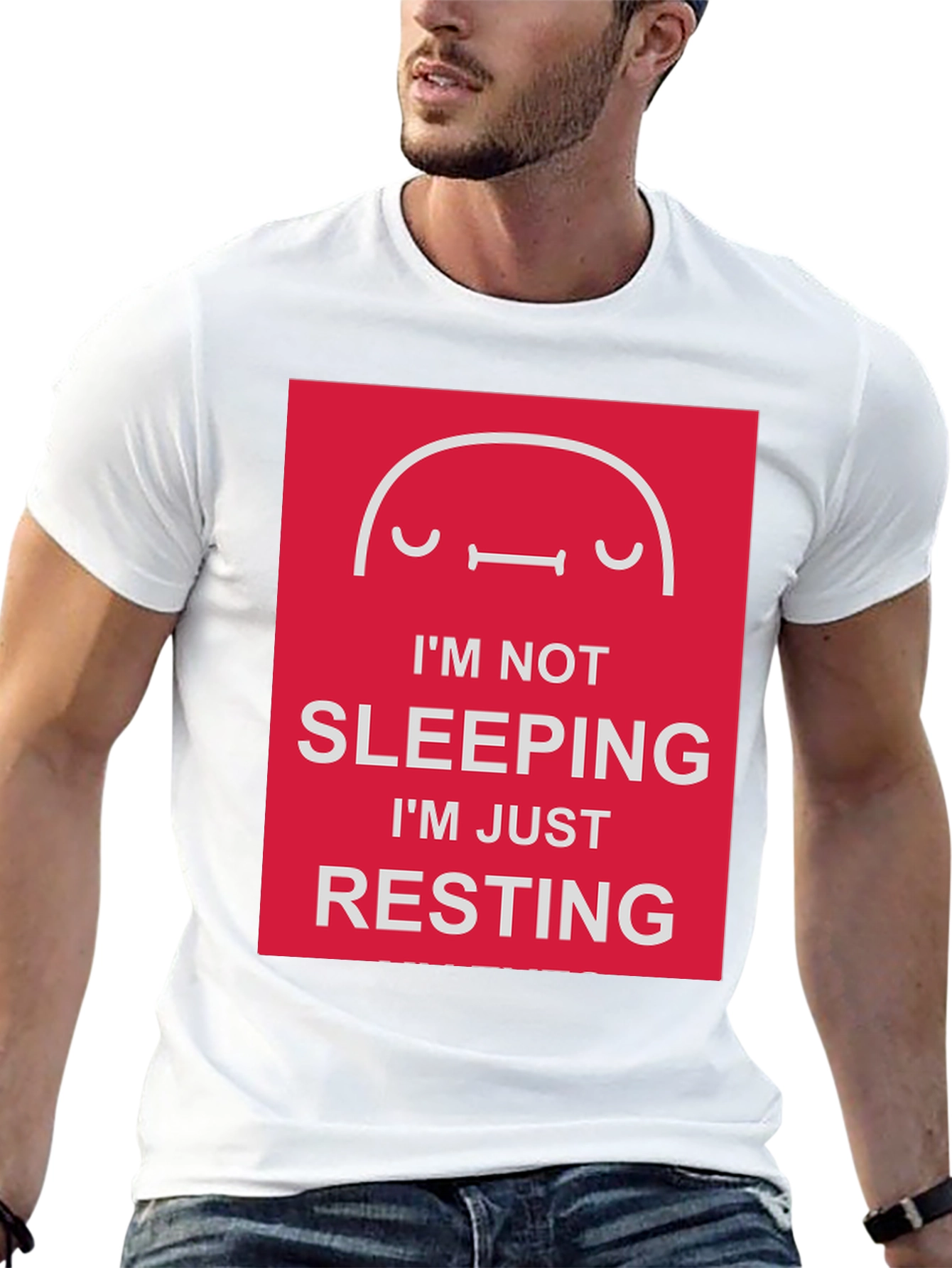 Black Funny Resting T-Shirt - I'm Not Sleeping view 13