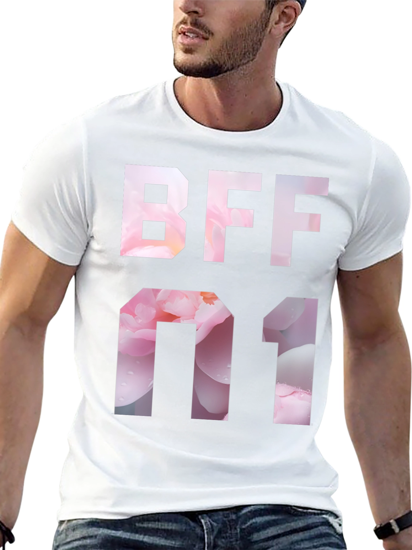 Black BFF 01 Graphic Tee - Black Short Sleeve T-Shirt view 13