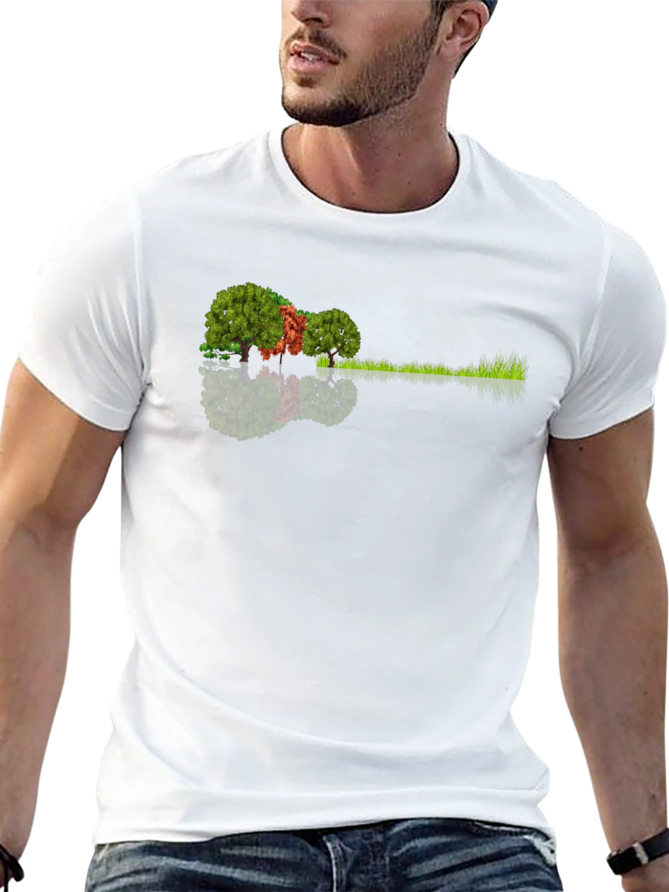 Black Nature Guitar Tee: Eco-Friendly Music Lover's Shirt view 13