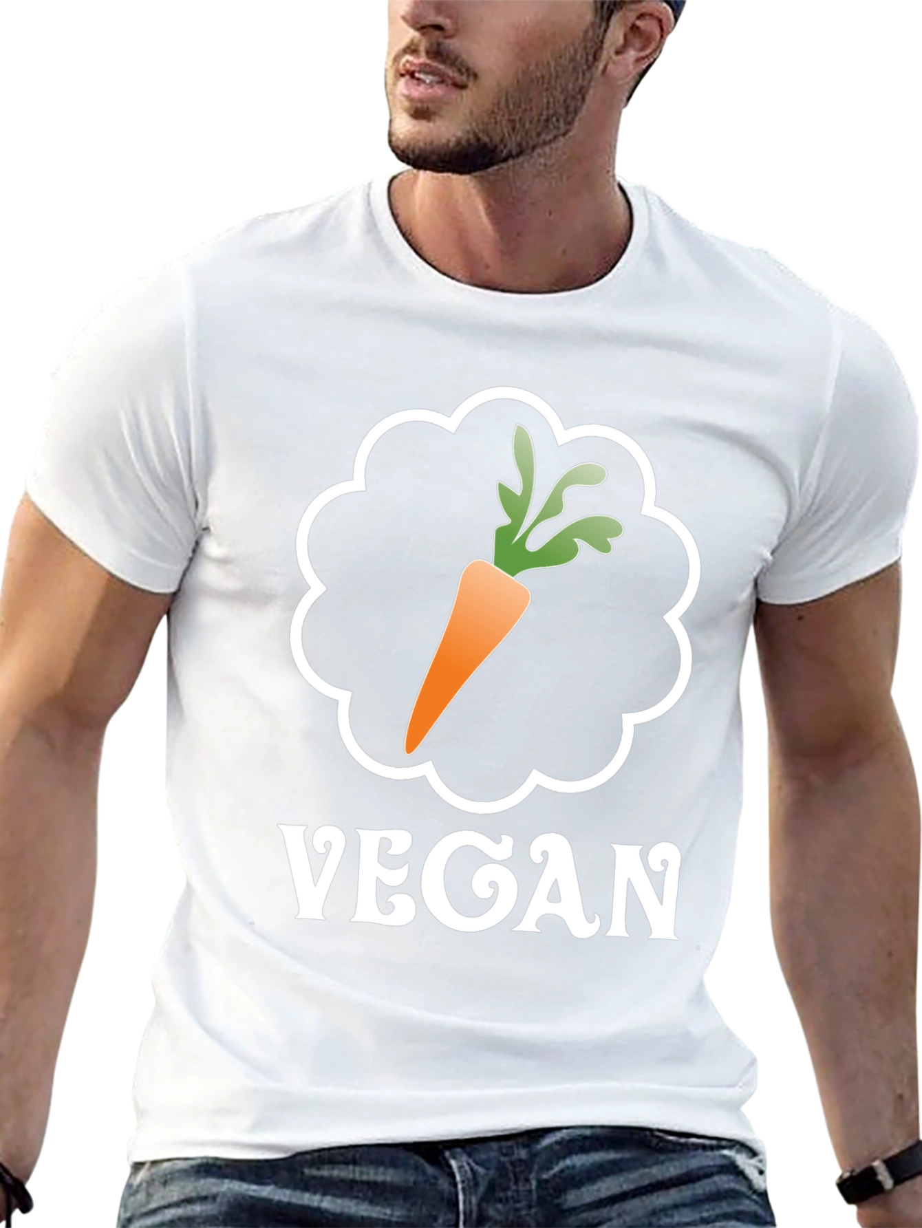Black Vegan Carrot Graphic Tee - Soft Cotton Comfort view 13