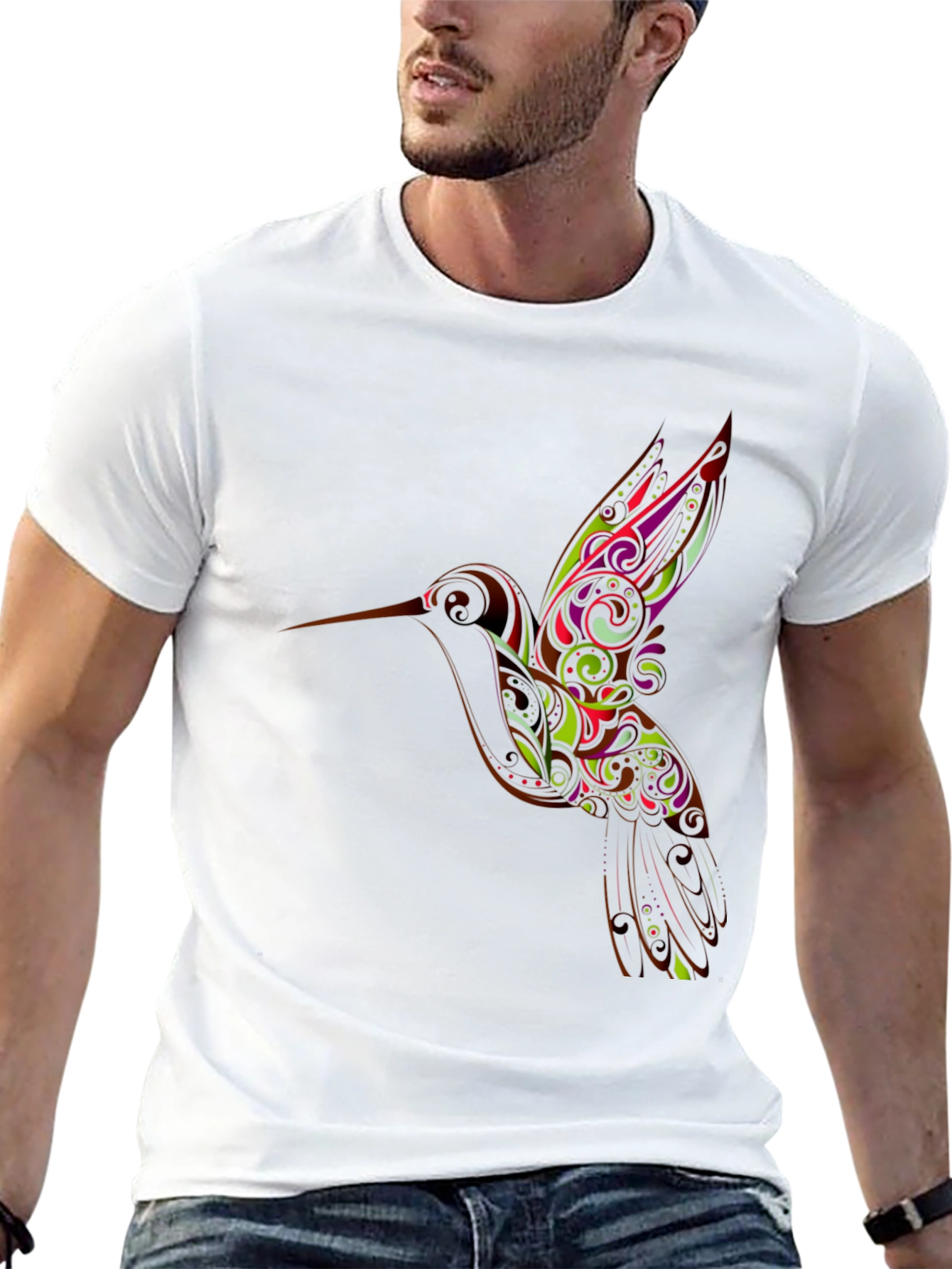 Black Hummingbird Graphic Black T-Shirt view 13