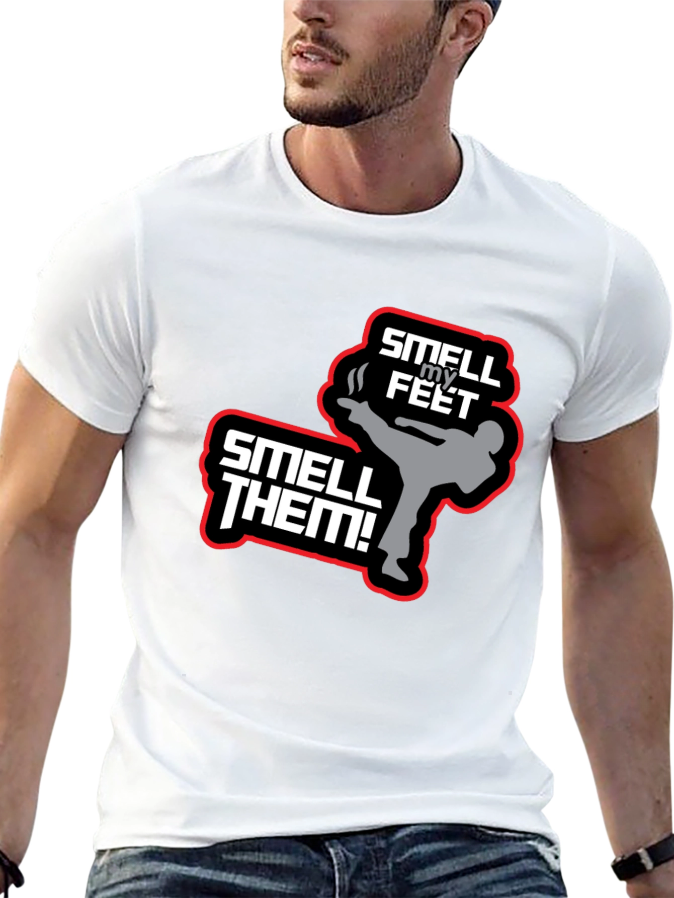 Black Smell My Feet T-Shirt - Funny Martial Arts Tee view 13