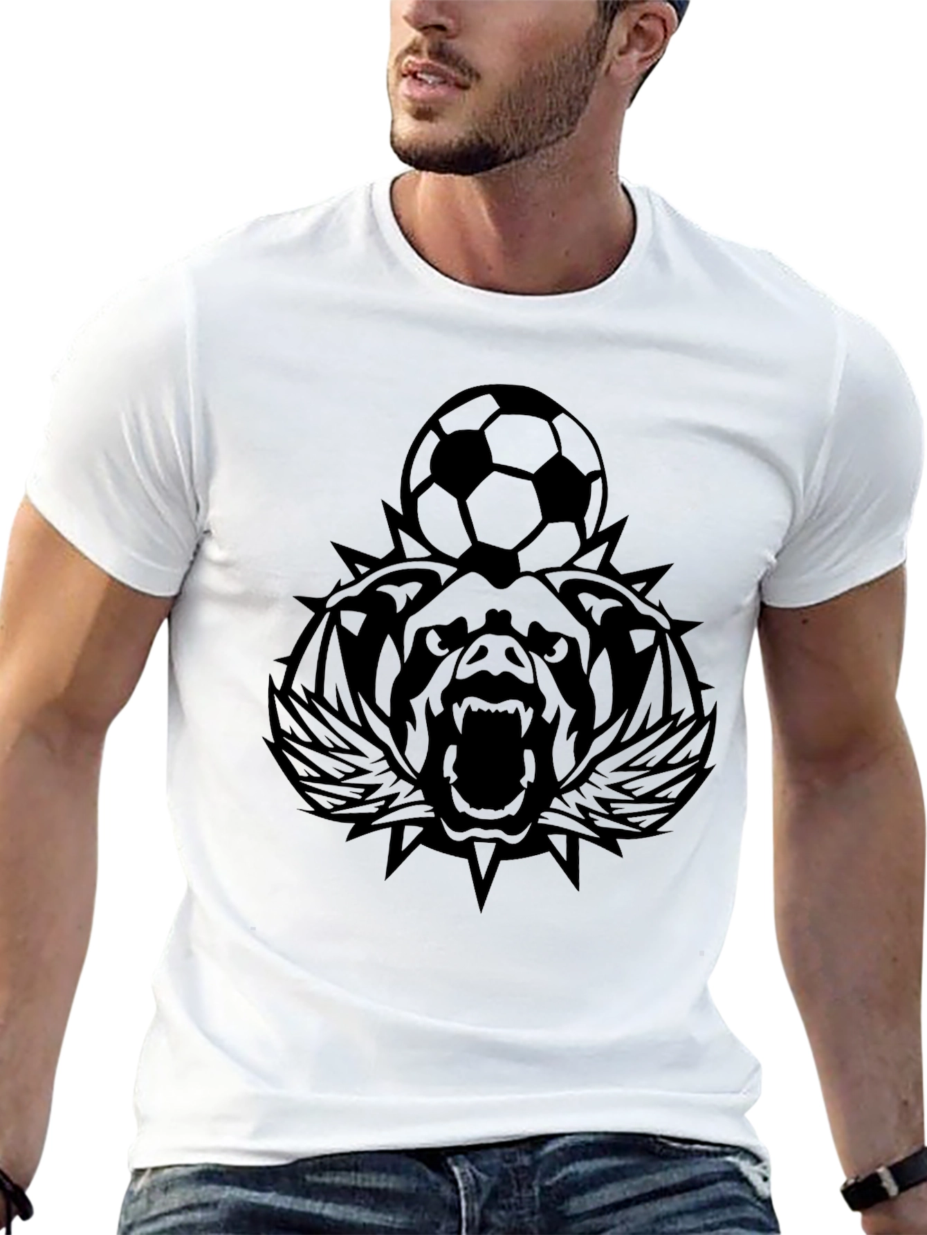 Black Bear Soccer Black T-Shirt view 13