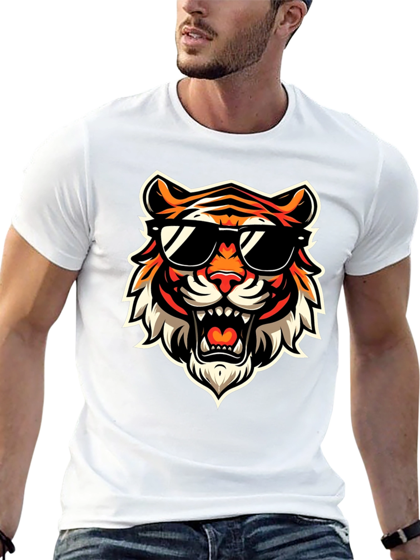 Black Cool Tiger Graphic Tee - Bold Streetwear view 13