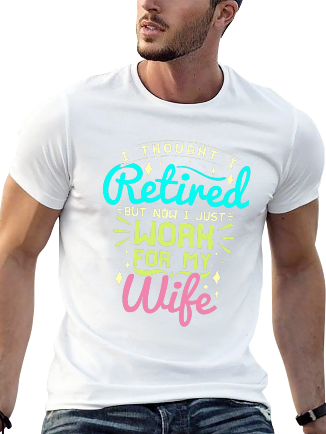 Black Retired? Now I Work For My Wife Graphic Tee view 13
