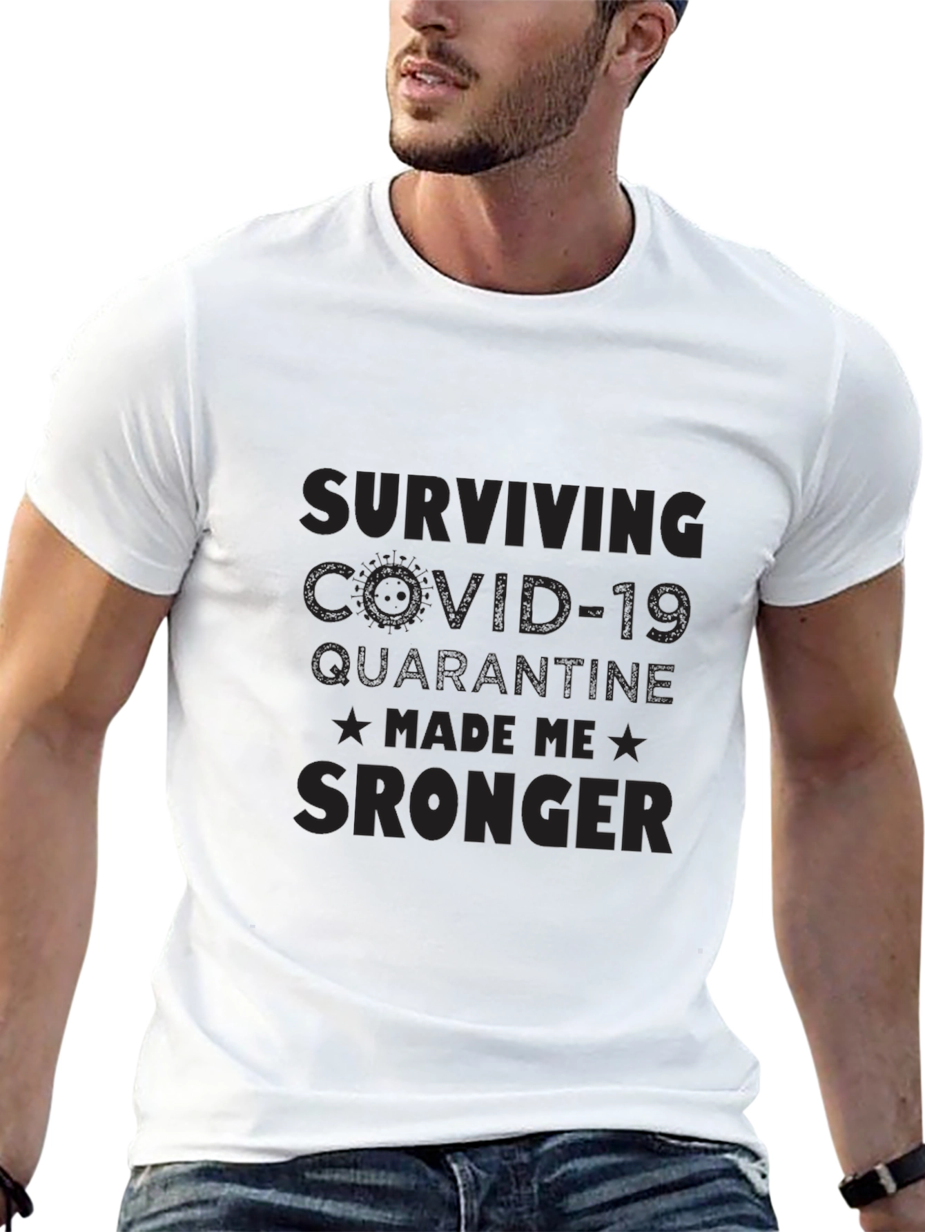 Black COVID-19 Quarantine Survivor T-Shirt - Made Me Stronger view 13