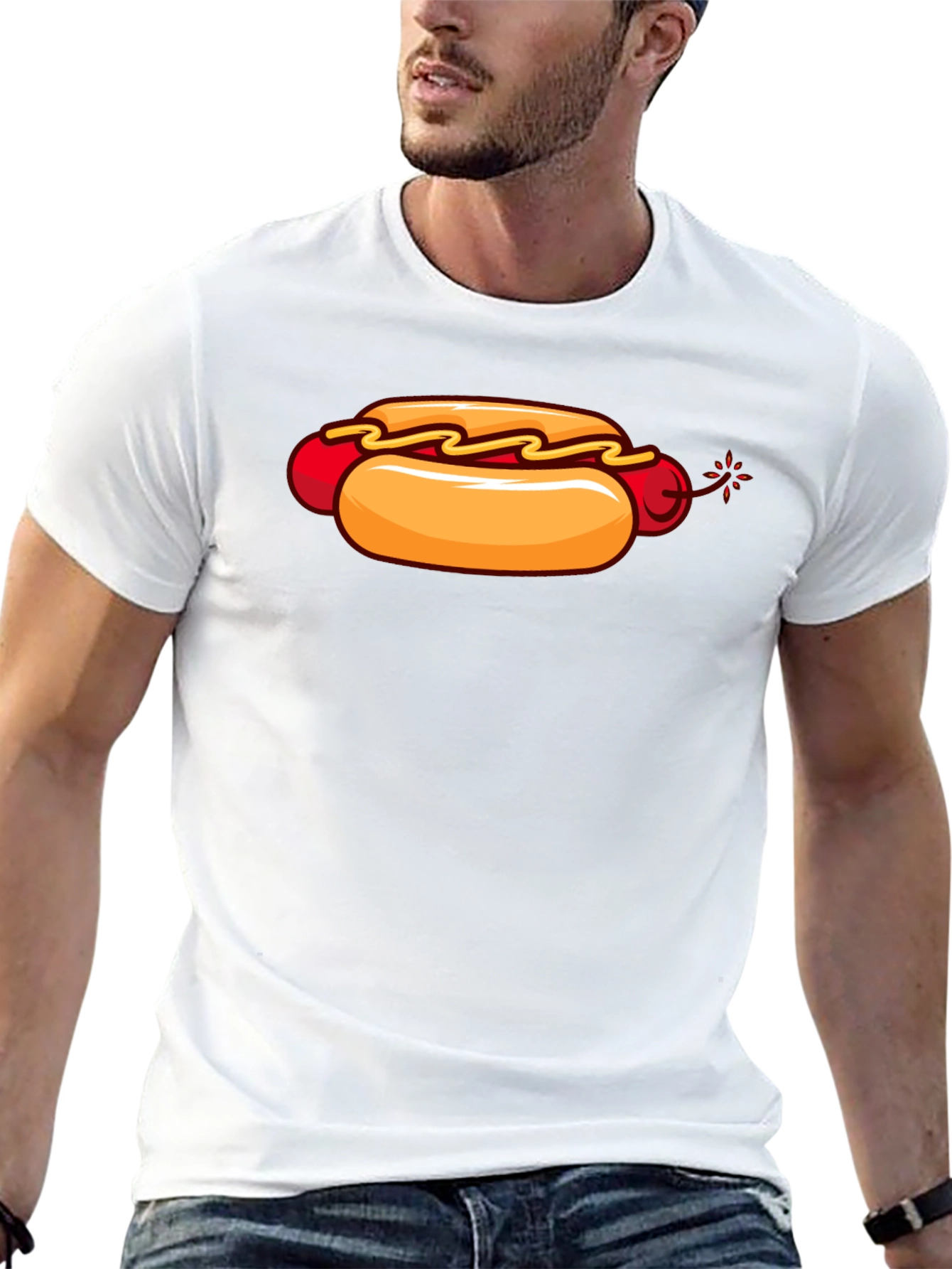 Black Hot Dog Bomb T-Shirt - Funny Graphic Tee view 13
