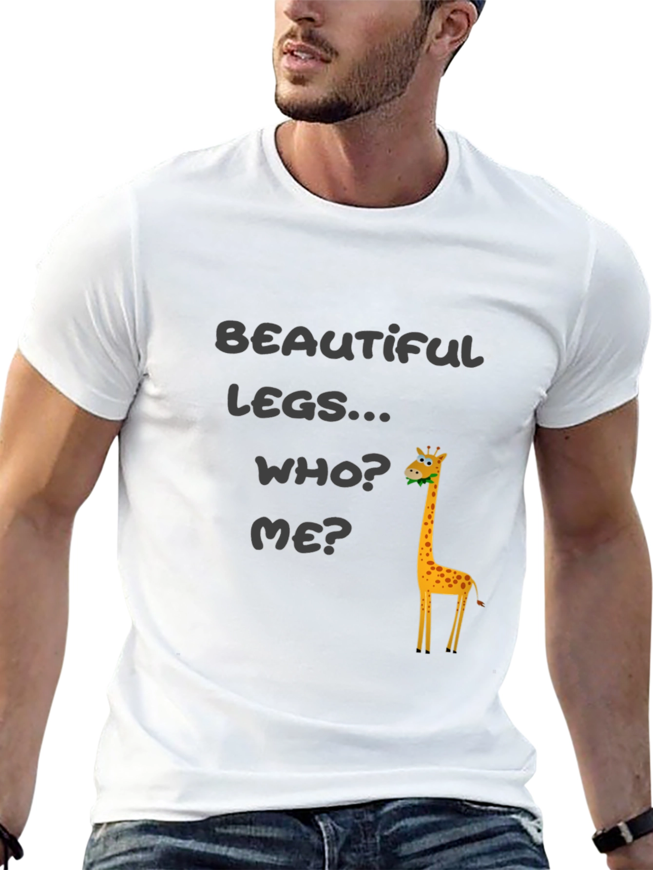 Black Funny Giraffe T-Shirt - Beautiful Legs view 13