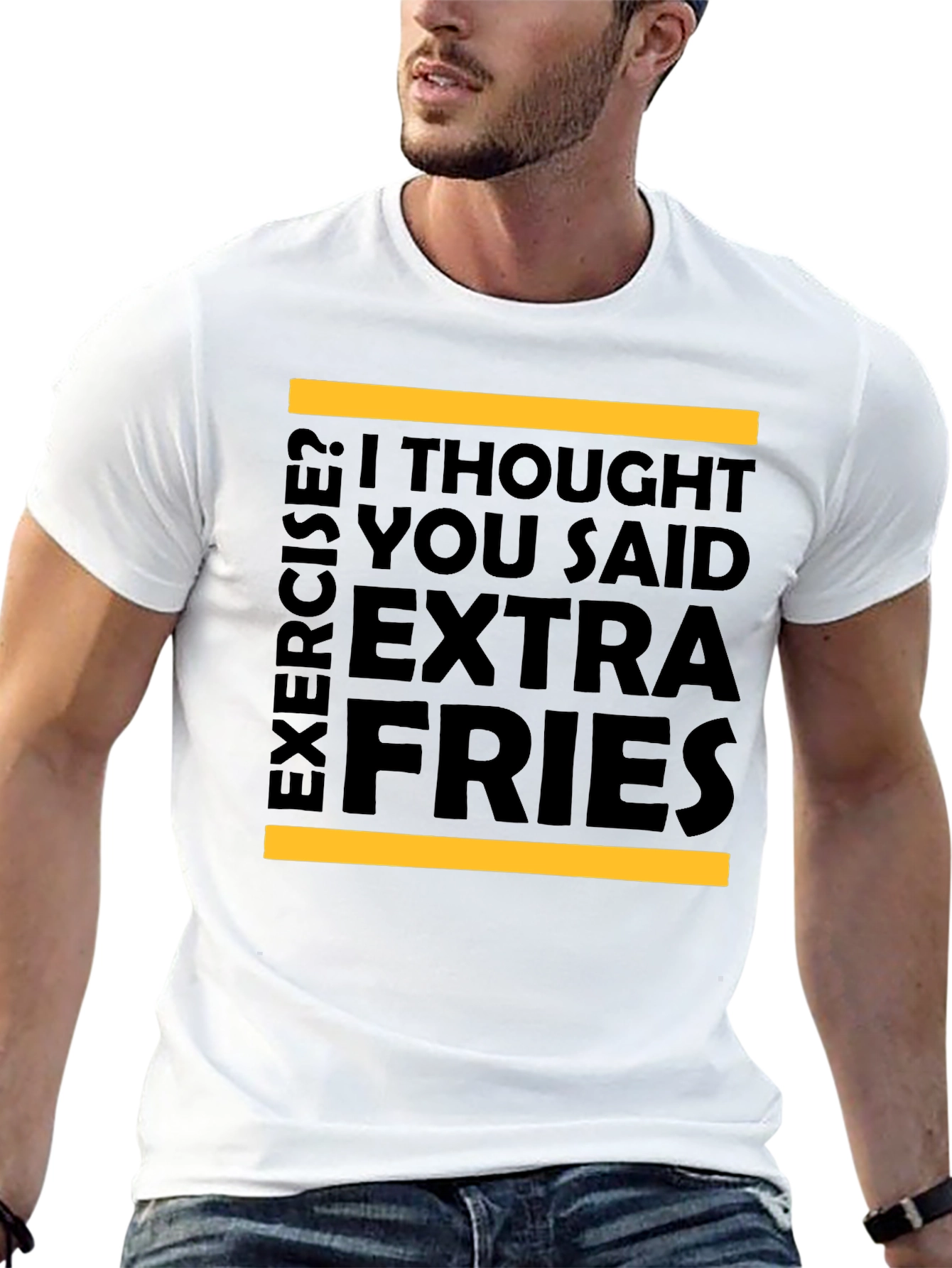 Black Extra Fries T-Shirt - Funny Foodie Tee view 13