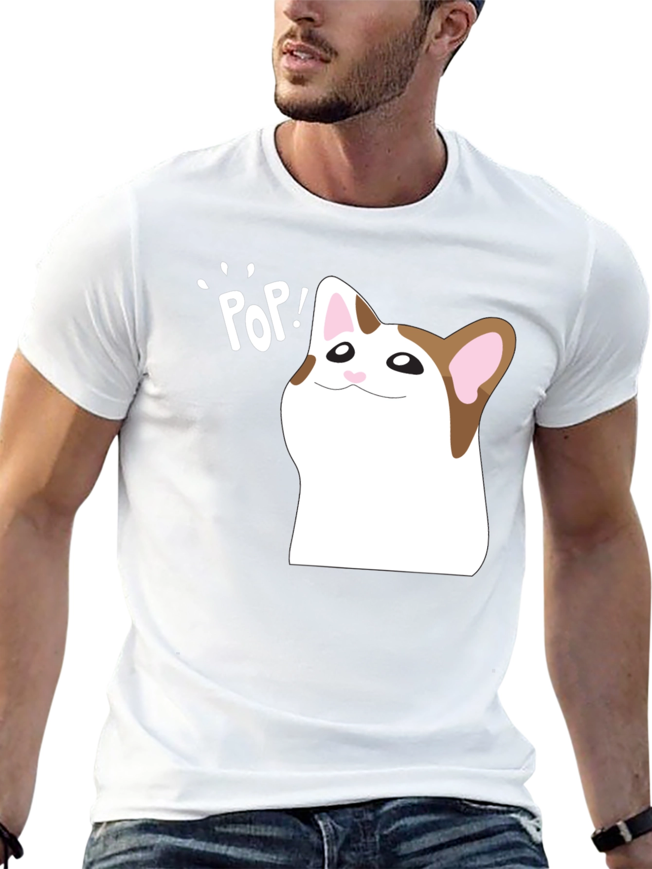 Black Pop Cat Meme T-Shirt - Hilarious Viral Cat Tee view 13