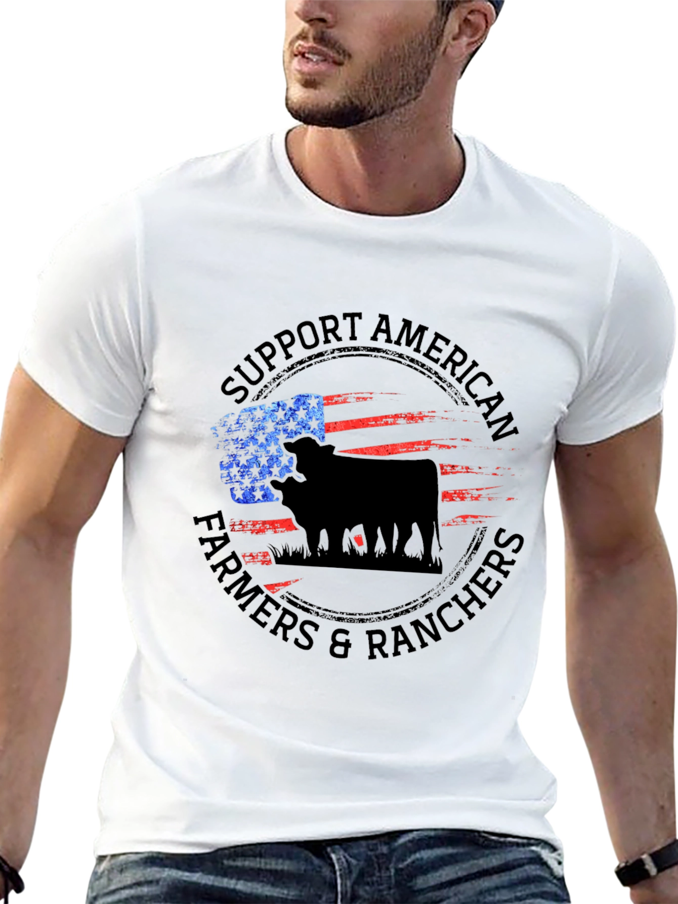 Support American Farmers & Ranchers Graphic Tee - 13