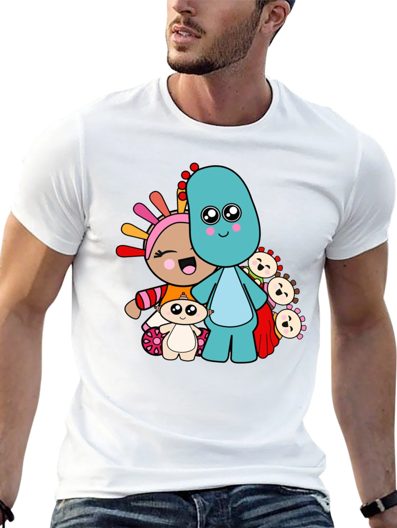 Black In the Night Garden Cartoon Character Black T-Shirt view 13