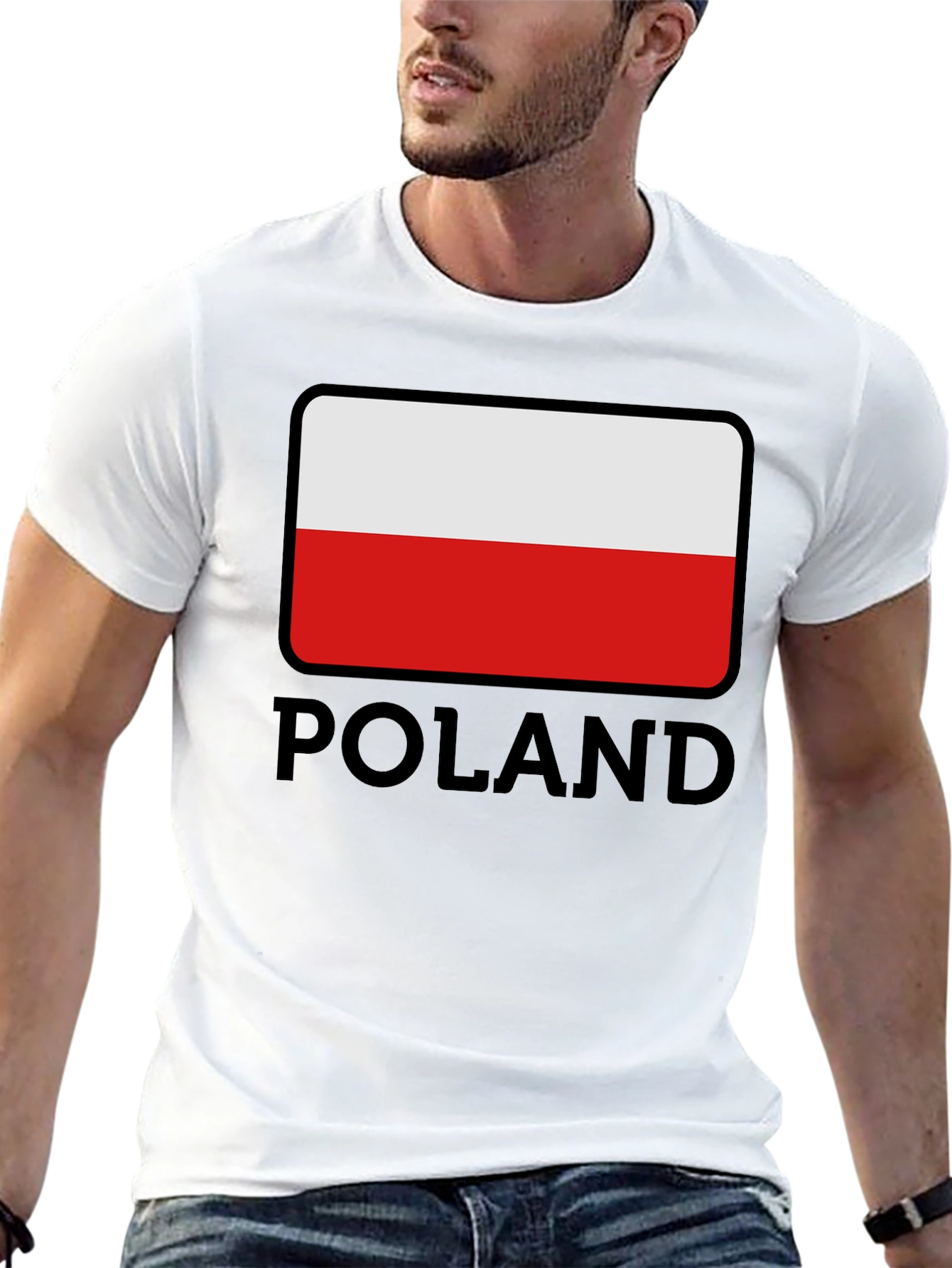 Poland Flag T-Shirt - Black Graphic Tee - 13