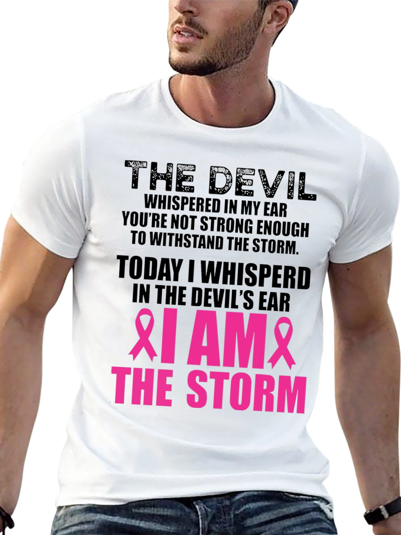 Black I Am the Storm Graphic Tee - Cancer Awareness view 13