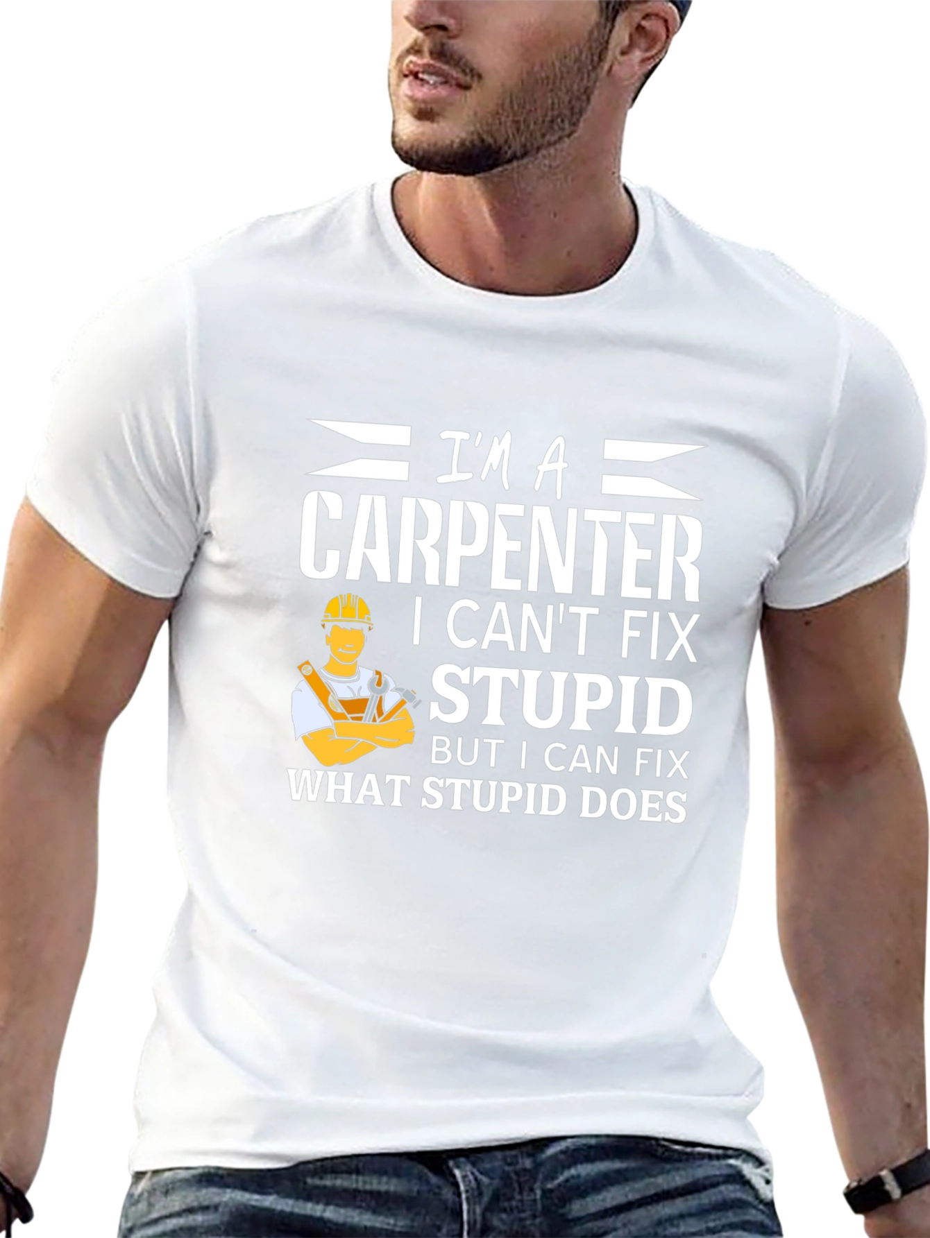 Black Carpenter Fix T-Shirt - Funny Occupation Tee view 13