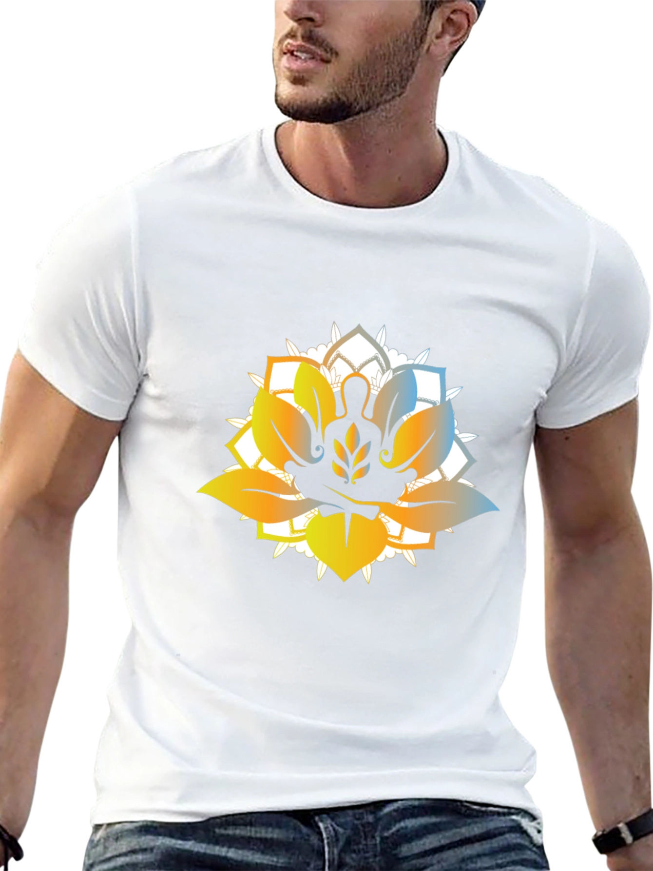 Black Lotus Meditation Graphic T-Shirt - Black view 13