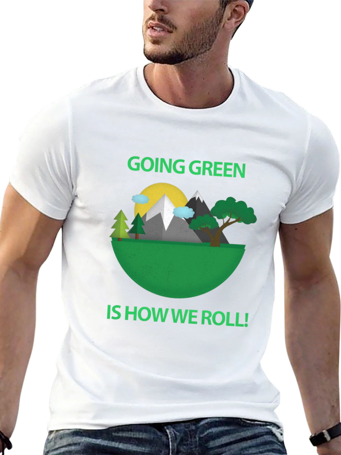 Black Eco-Friendly 'Going Green' Graphic Tee view 13