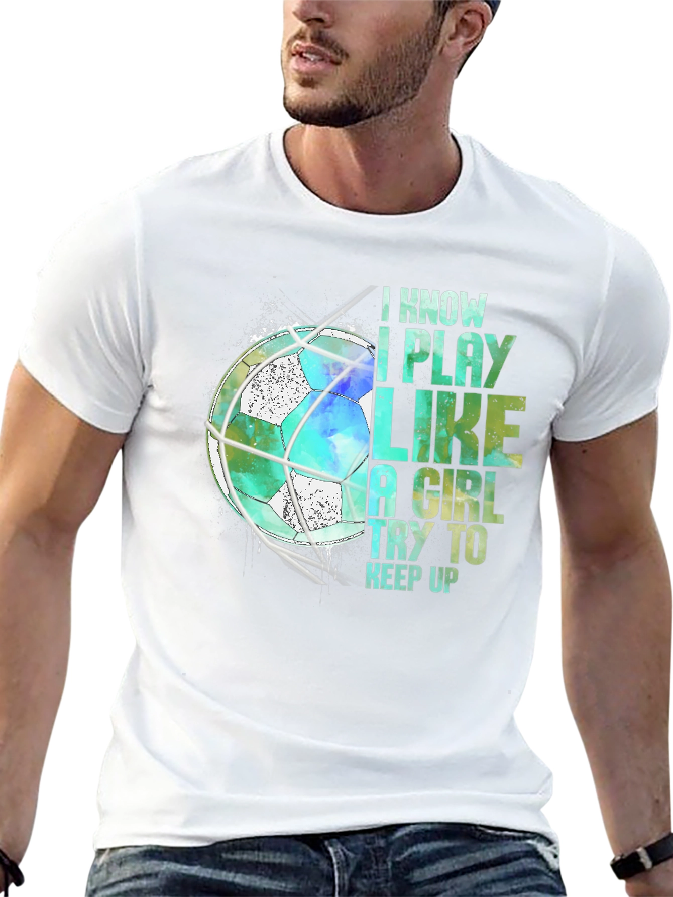 Black I Play Like A Girl Soccer T-Shirt view 13