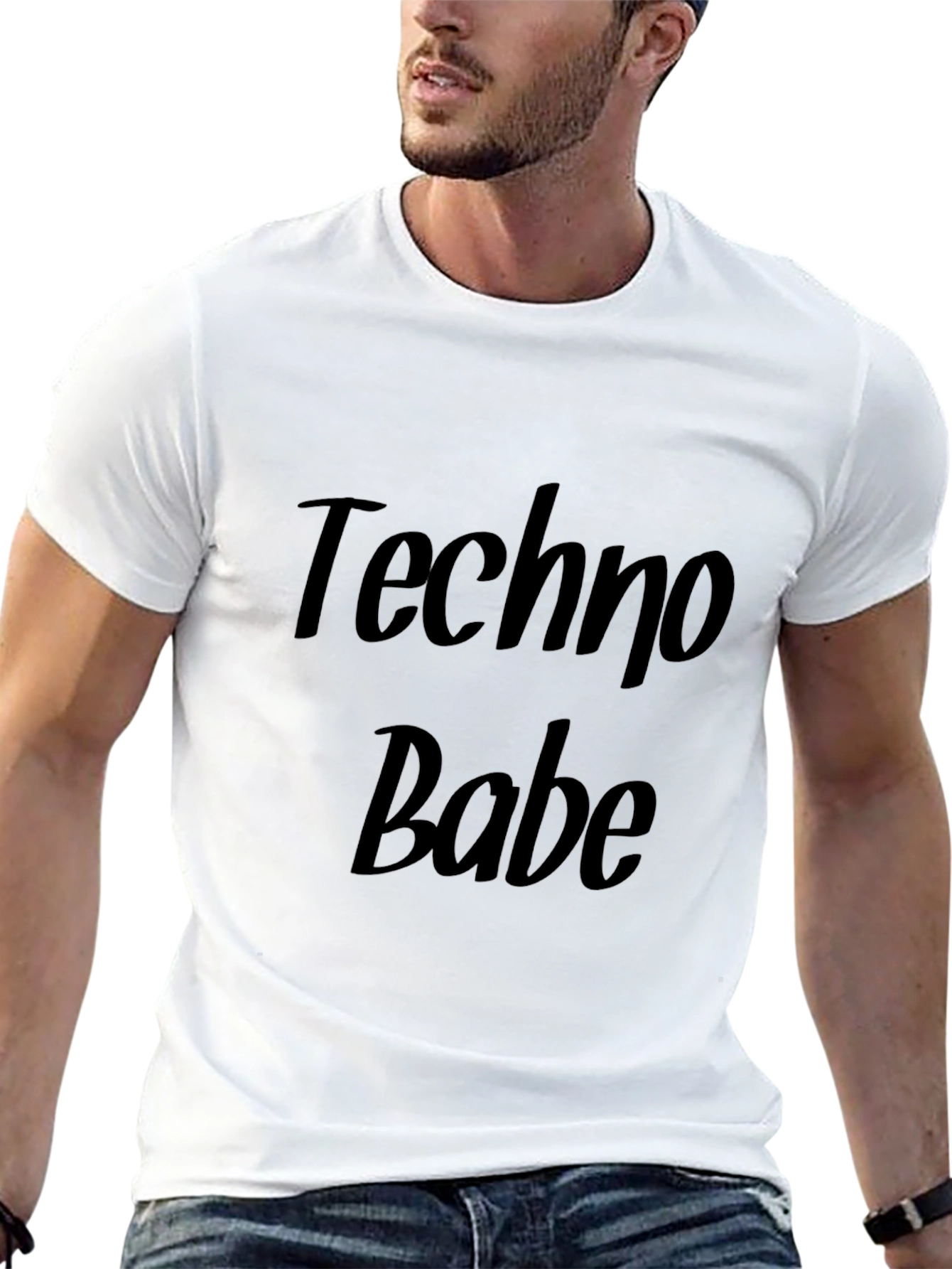Black Techno Babe Black Graphic T-Shirt view 13