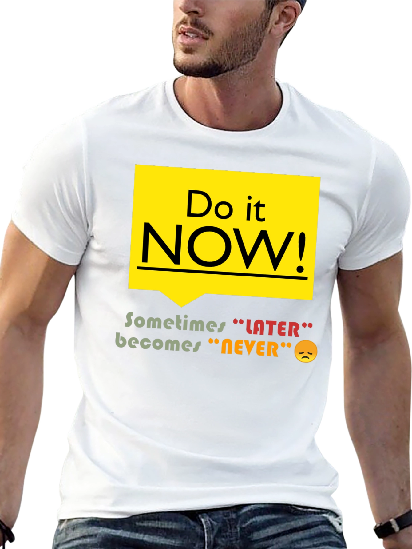 Black Do It Now T-Shirt - Motivational Graphic Tee view 13