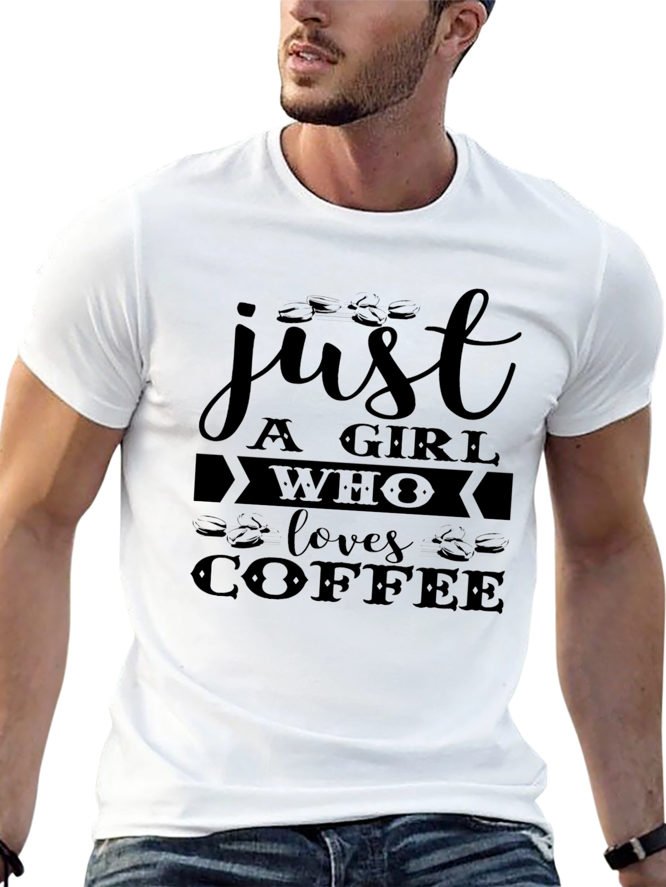 Black Just A Girl Who Loves Coffee Black Tee view 13