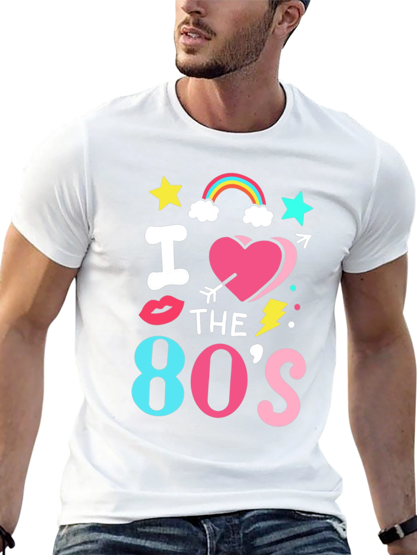 Black I Love The 80's Retro T-Shirt view 13