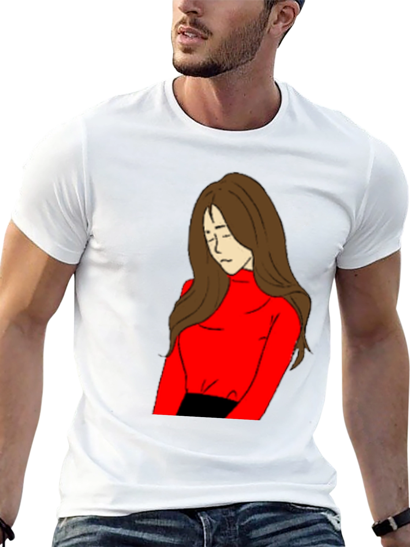 Black Artistic Girl Graphic T-Shirt view 13