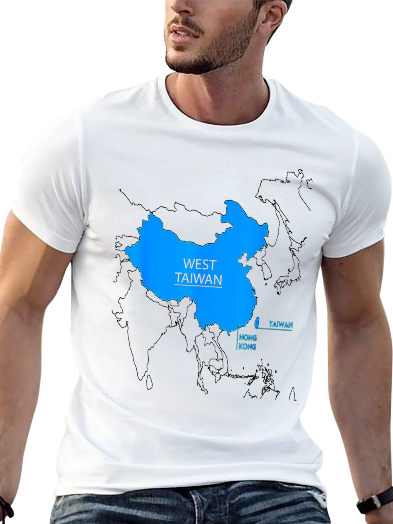 Black West Taiwan Map T-Shirt - Political Statement Tee view 13