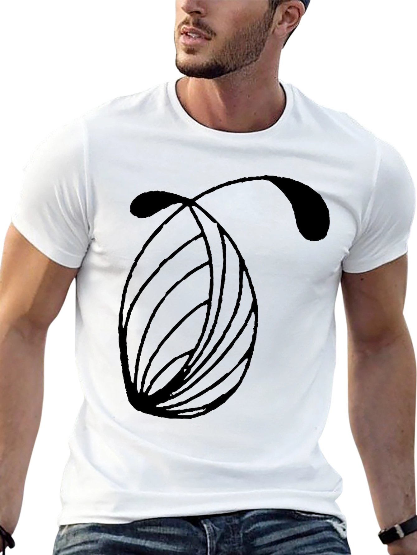 Modern Abstract Graphic Black T-Shirt - 13