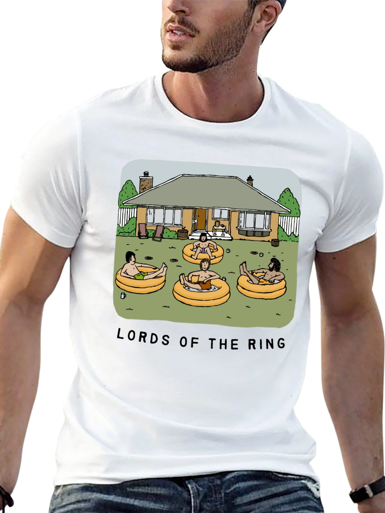 Black Lord of the Ring Funny Summer Black T-Shirt view 13