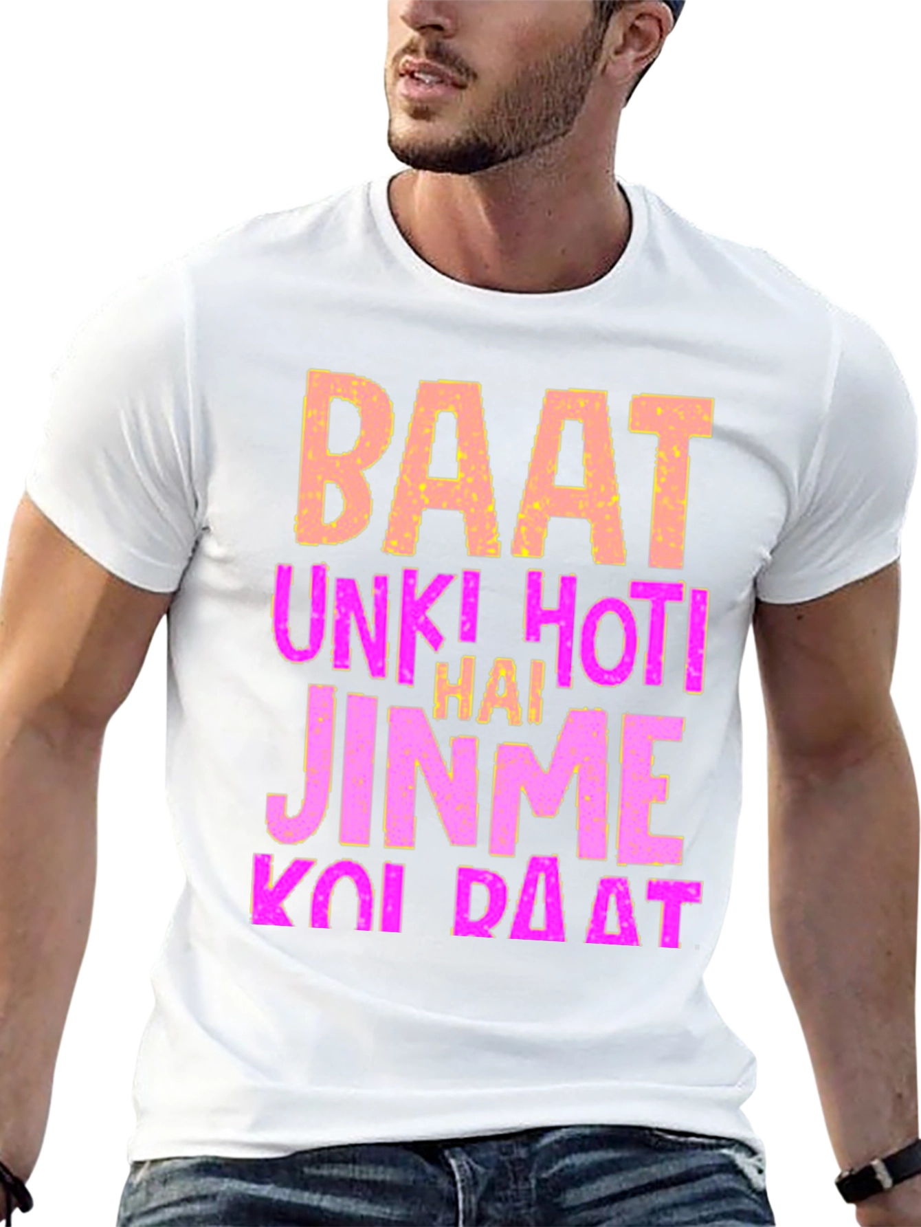 Black Statement T-Shirt - Baat Unki Hoti Hai view 13