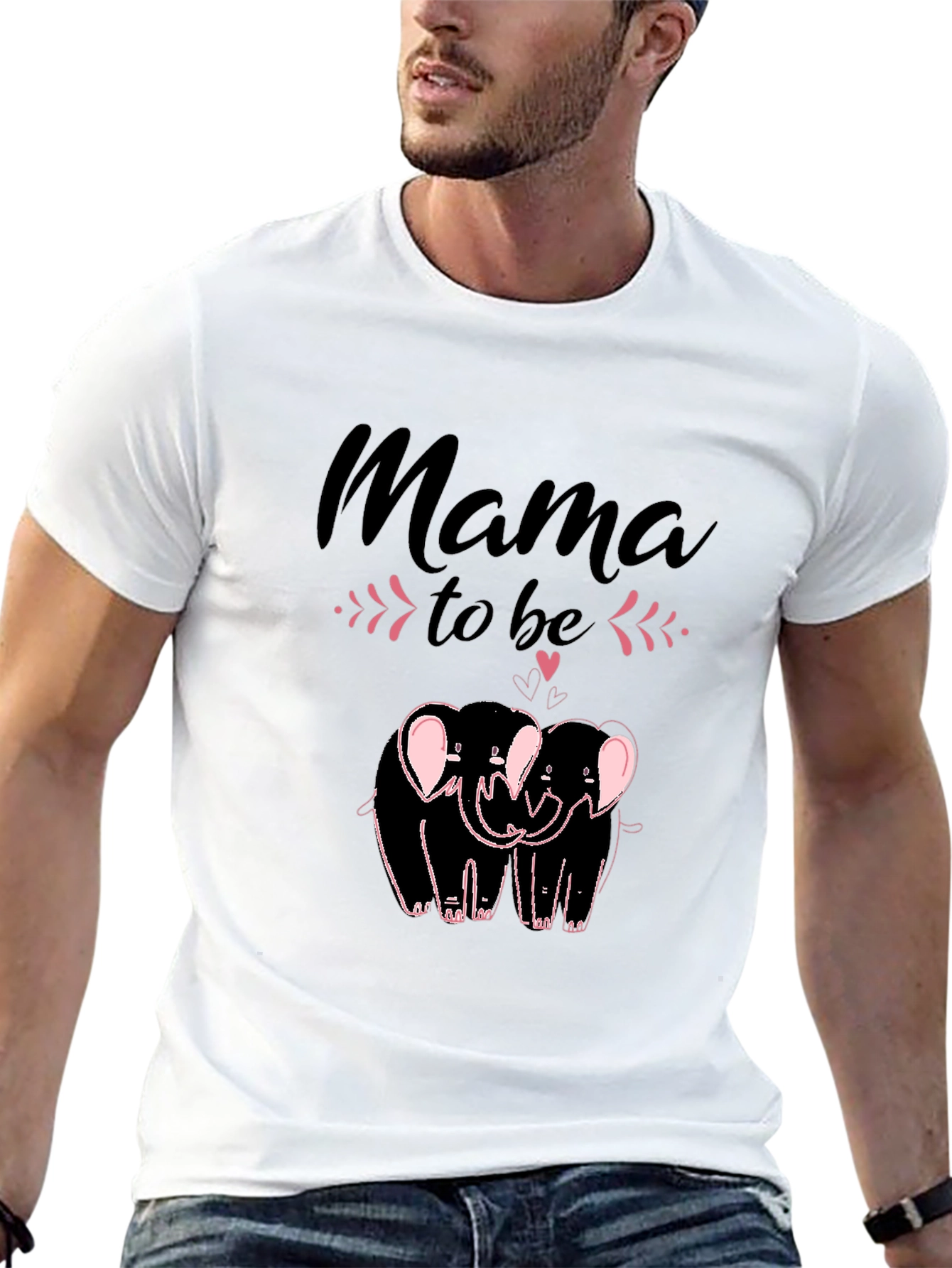 Mama To Be Elephant Graphic Tee - Black - 13
