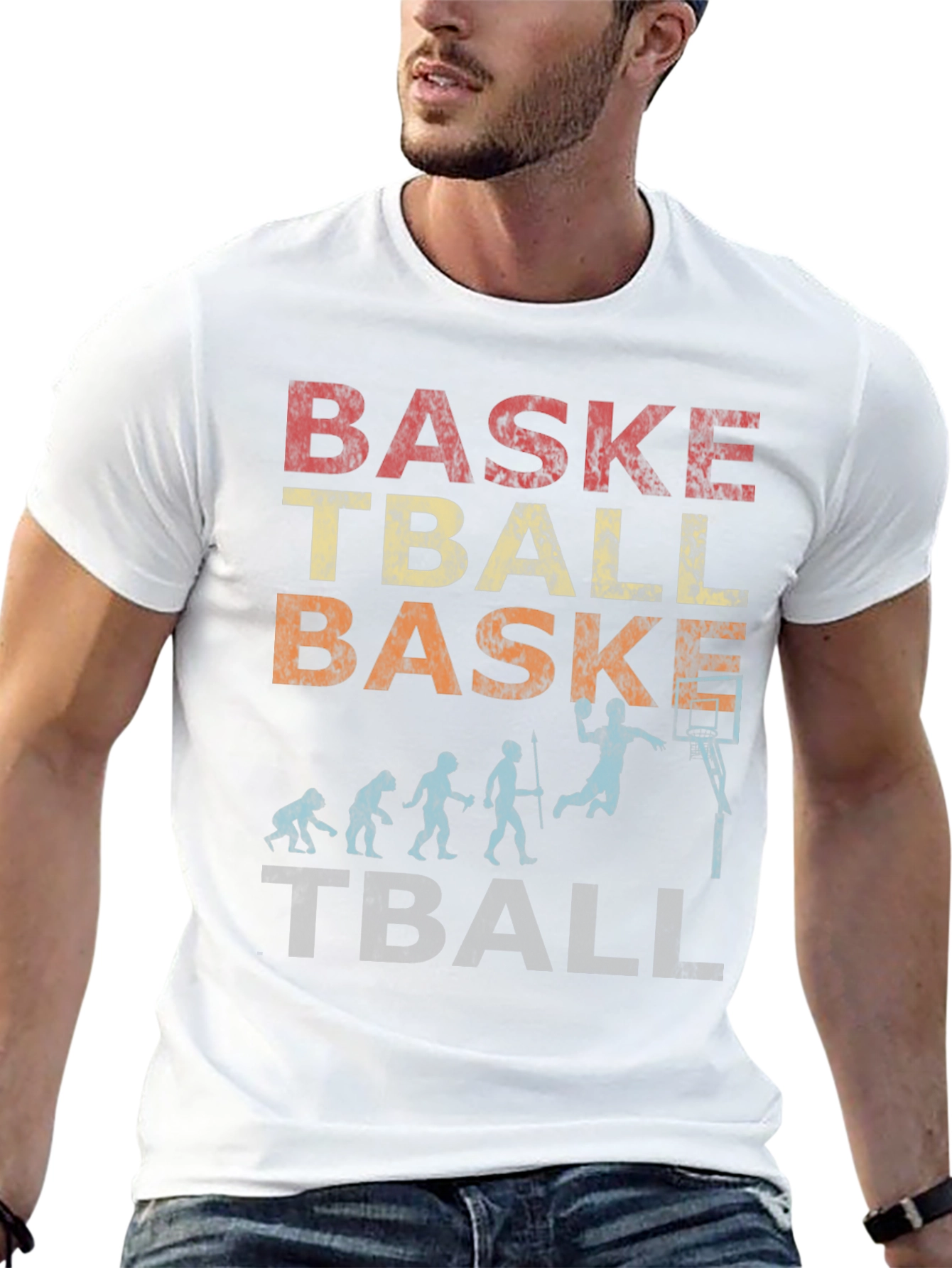 Black Evolution of Basketball Graphic T-Shirt view 13