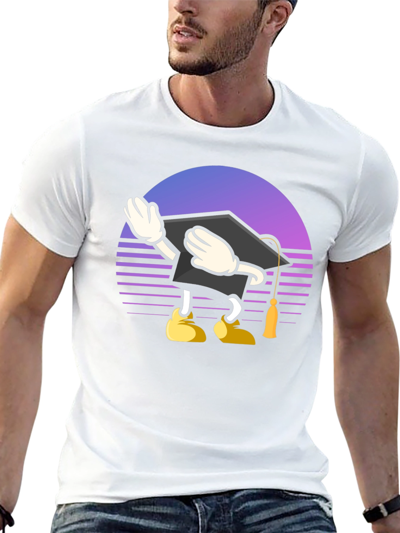 Black Graduation Dabbing T-Shirt - Retro Style view 13