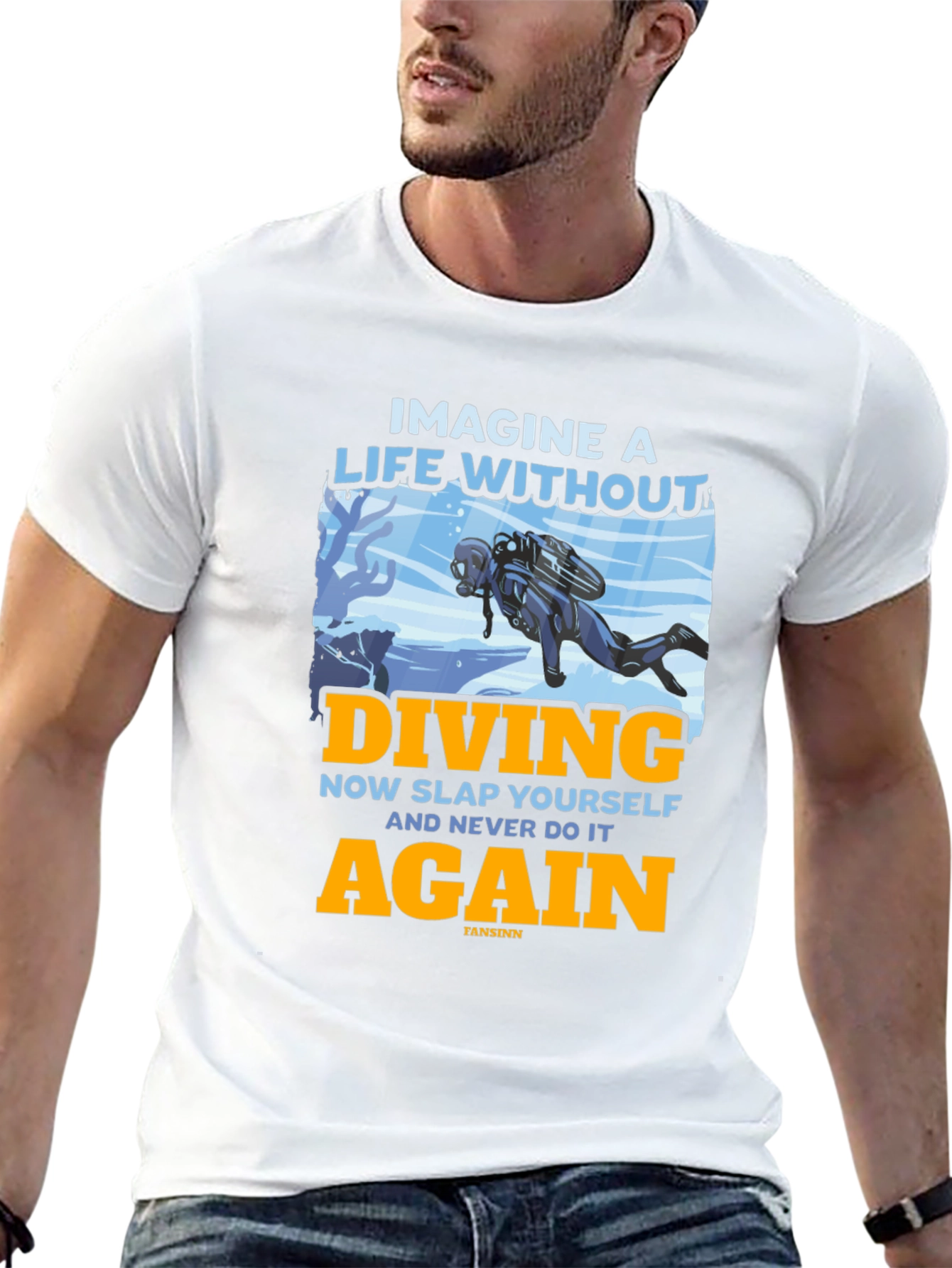Black Diving T-Shirt - Imagine a Life Without Diving view 13