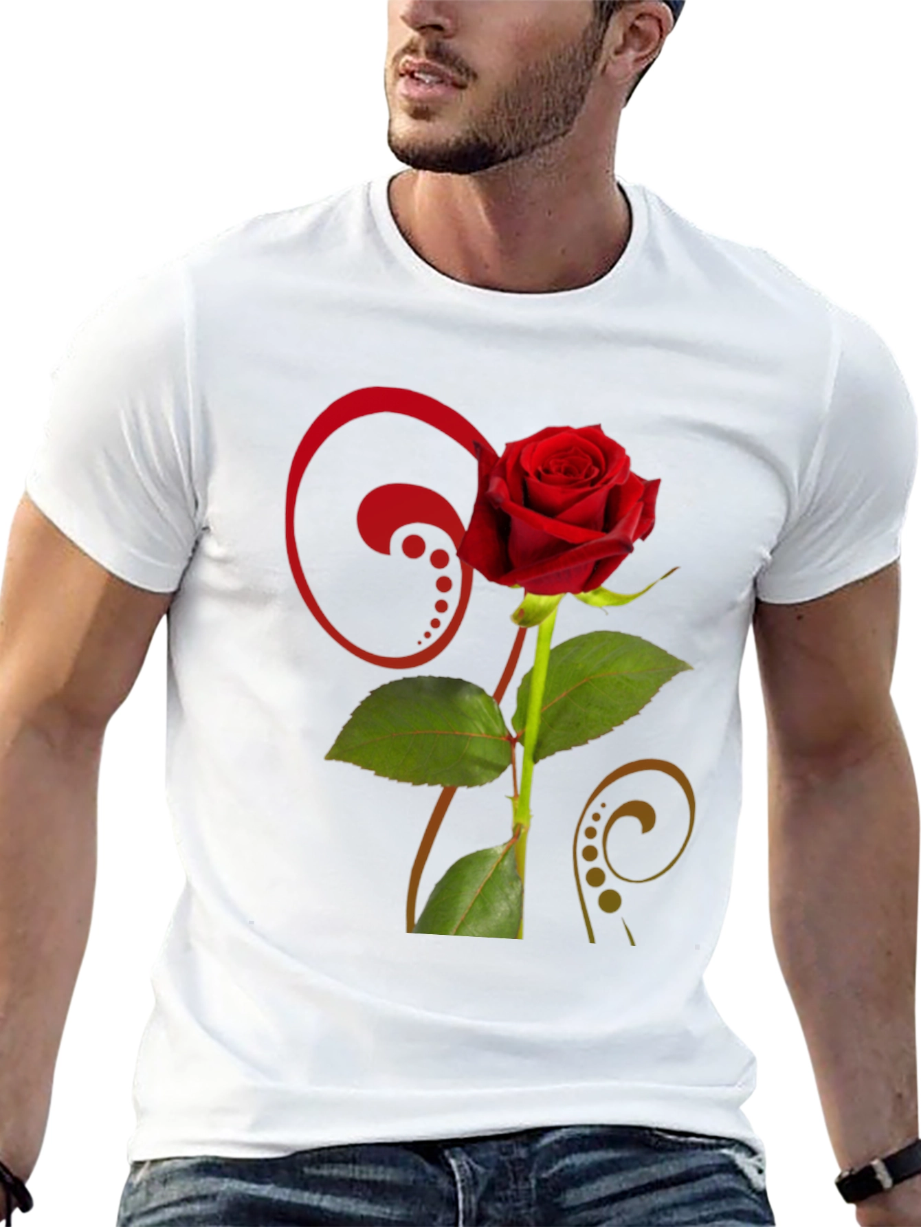 Black Rose Graphic Black T-Shirt - Floral Design view 13