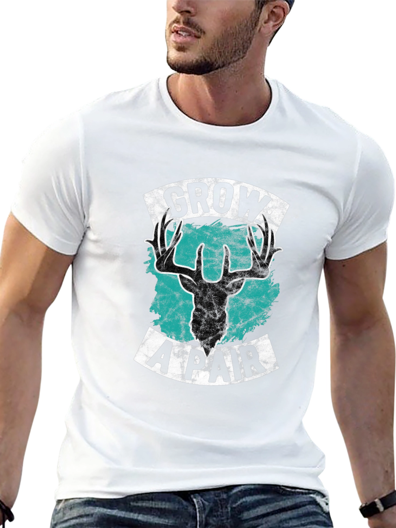 Black Grow A Pair Deer Graphic Tee - Bold Statement Shirt view 13