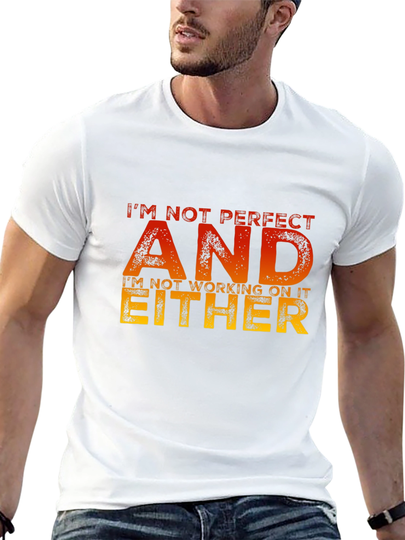 Black Funny 'I'm Not Perfect' Graphic T-Shirt view 13