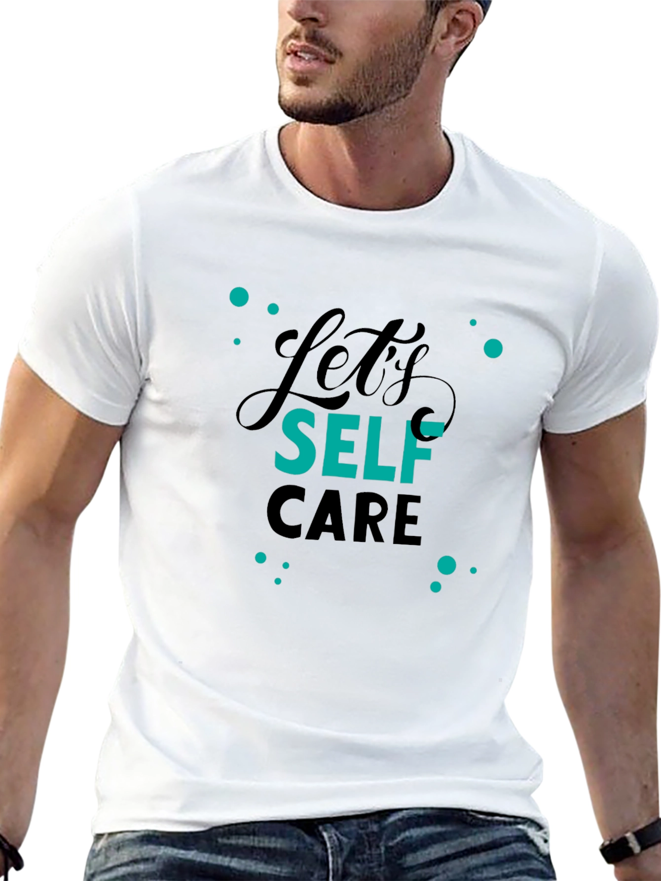 Black Self Care Black T-Shirt - Trendy Graphic Tee view 13
