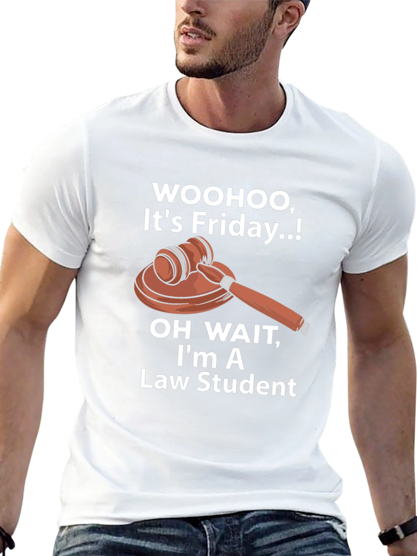 Black Law Student Friday T-Shirt - Court Gavel Humor Tee view 13