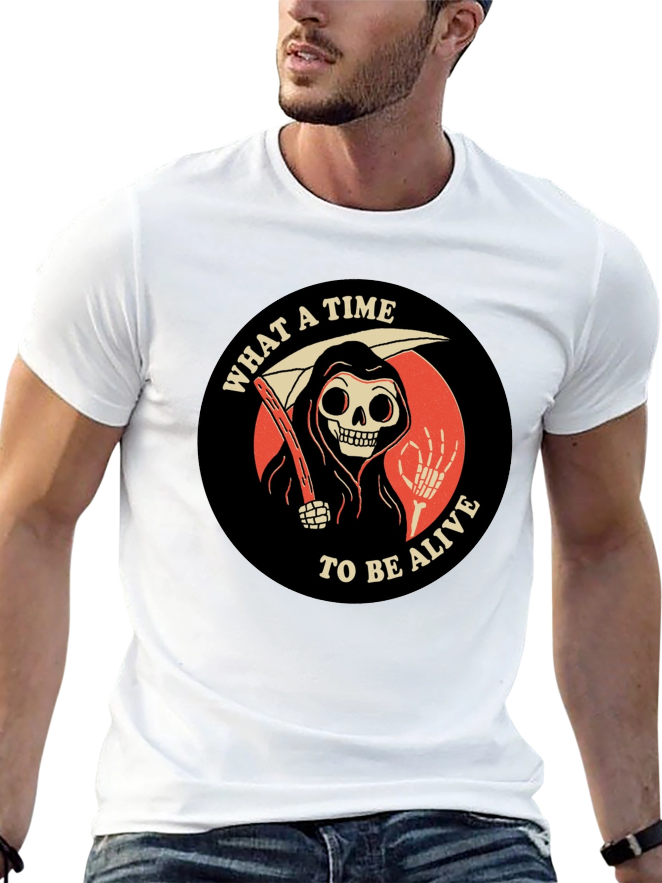 Black Grim Reaper Graphic Tee - What a Time to Be Alive view 13