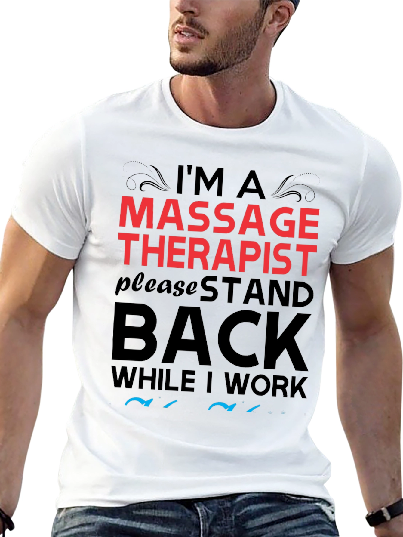 Black Massage Therapist Novelty T-Shirt view 13