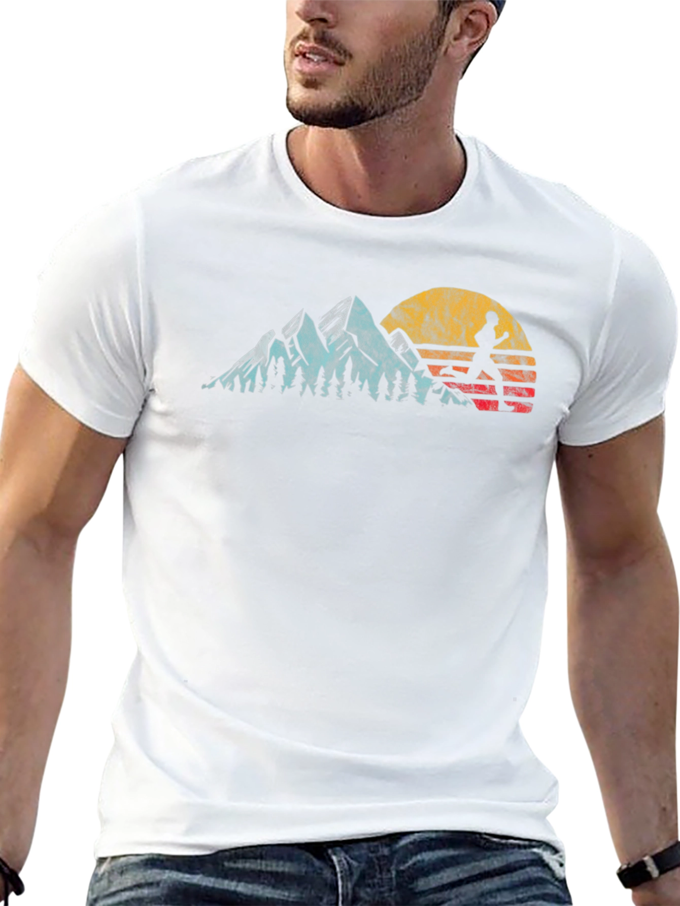 Black Runner Mountain Sunset Graphic Tee view 13