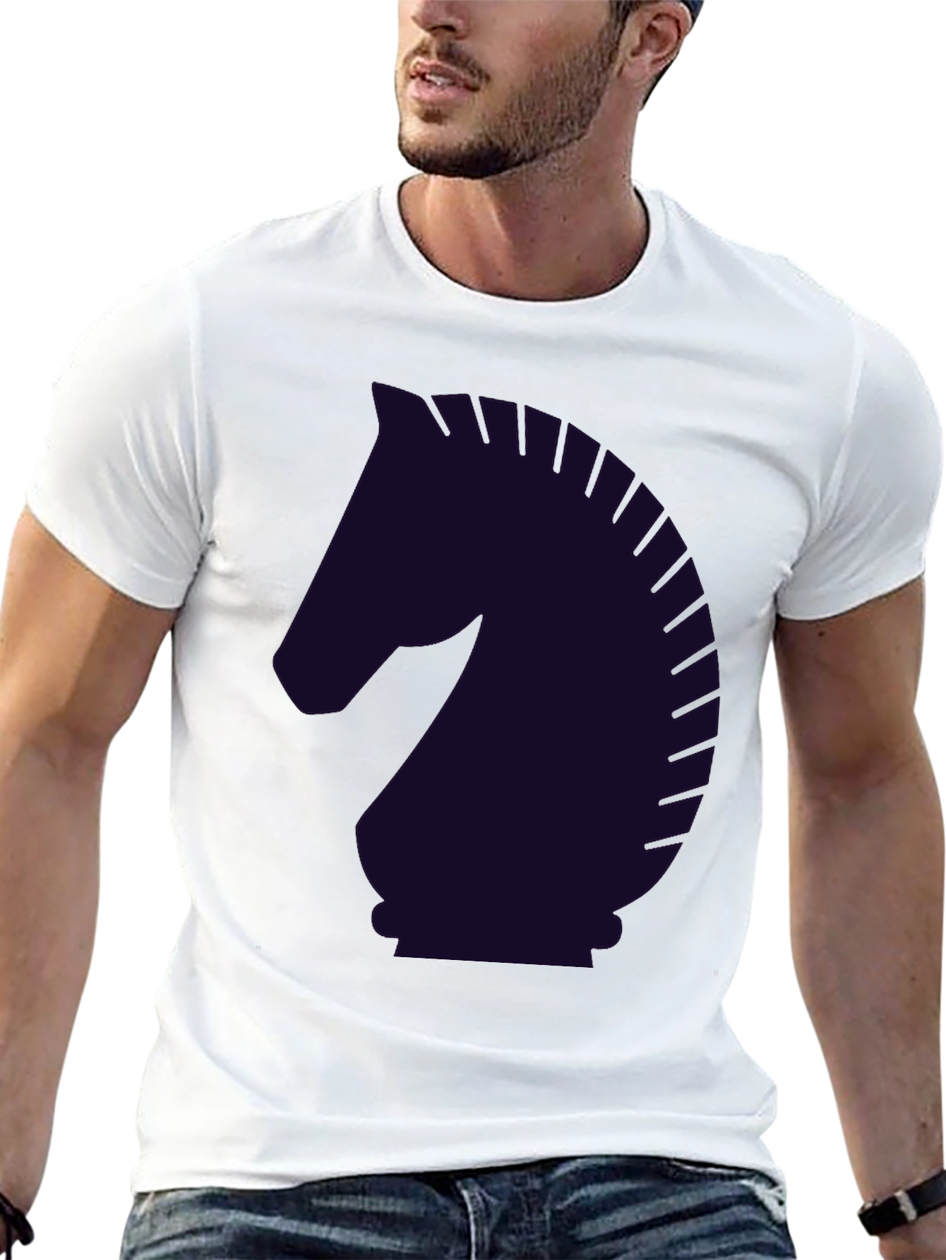 Black Chess Knight Graphic T-Shirt - Black view 13