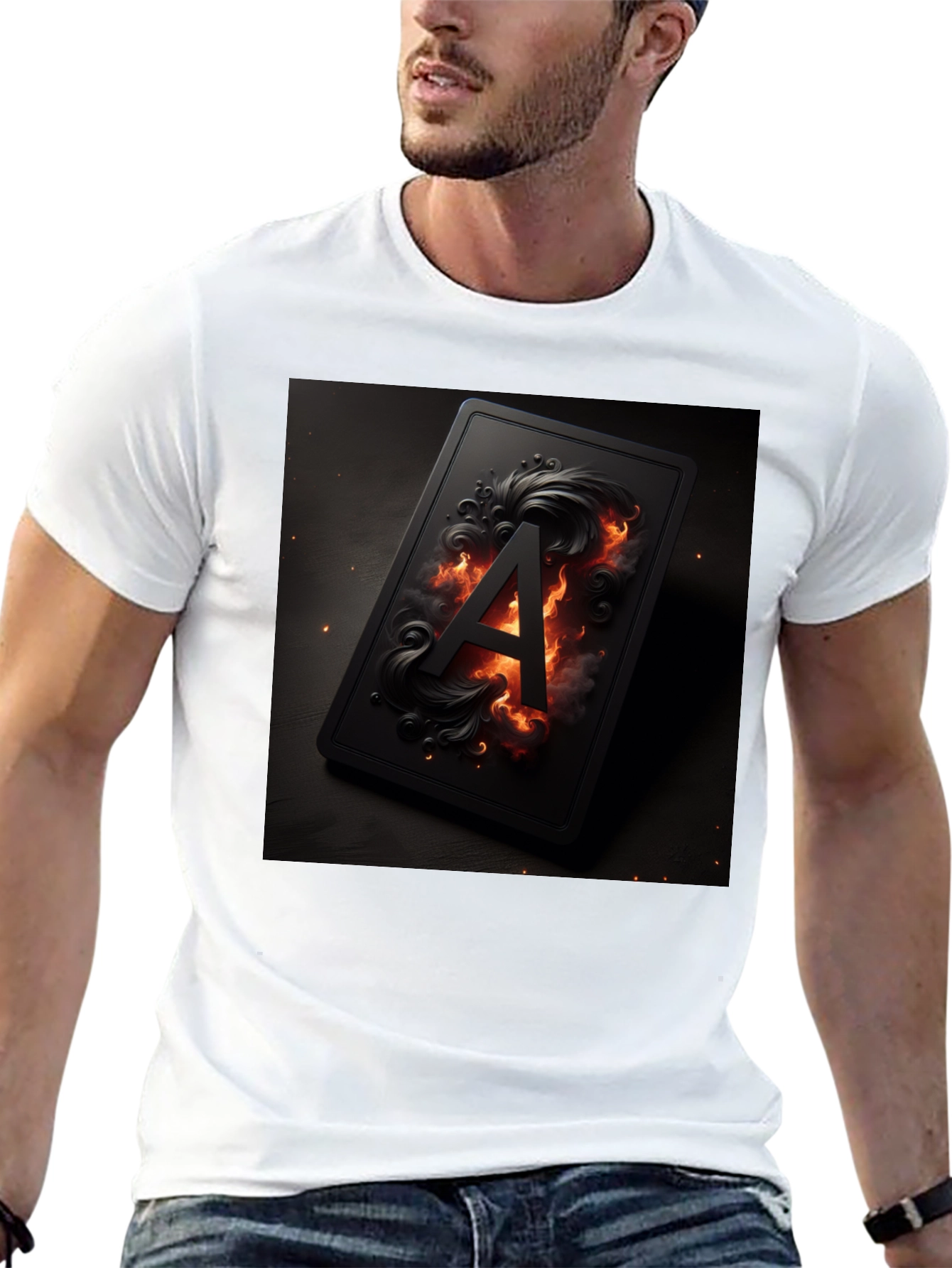 Black Ace of Spades Graphic Black T-Shirt view 13