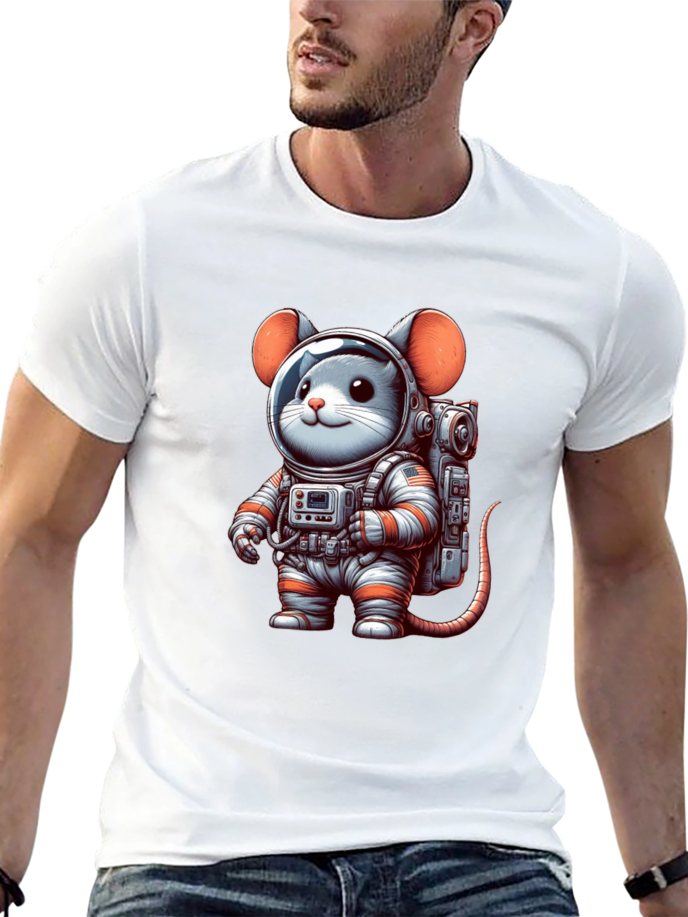 Black Mouse Astronaut T-Shirt - Space Explorers view 13