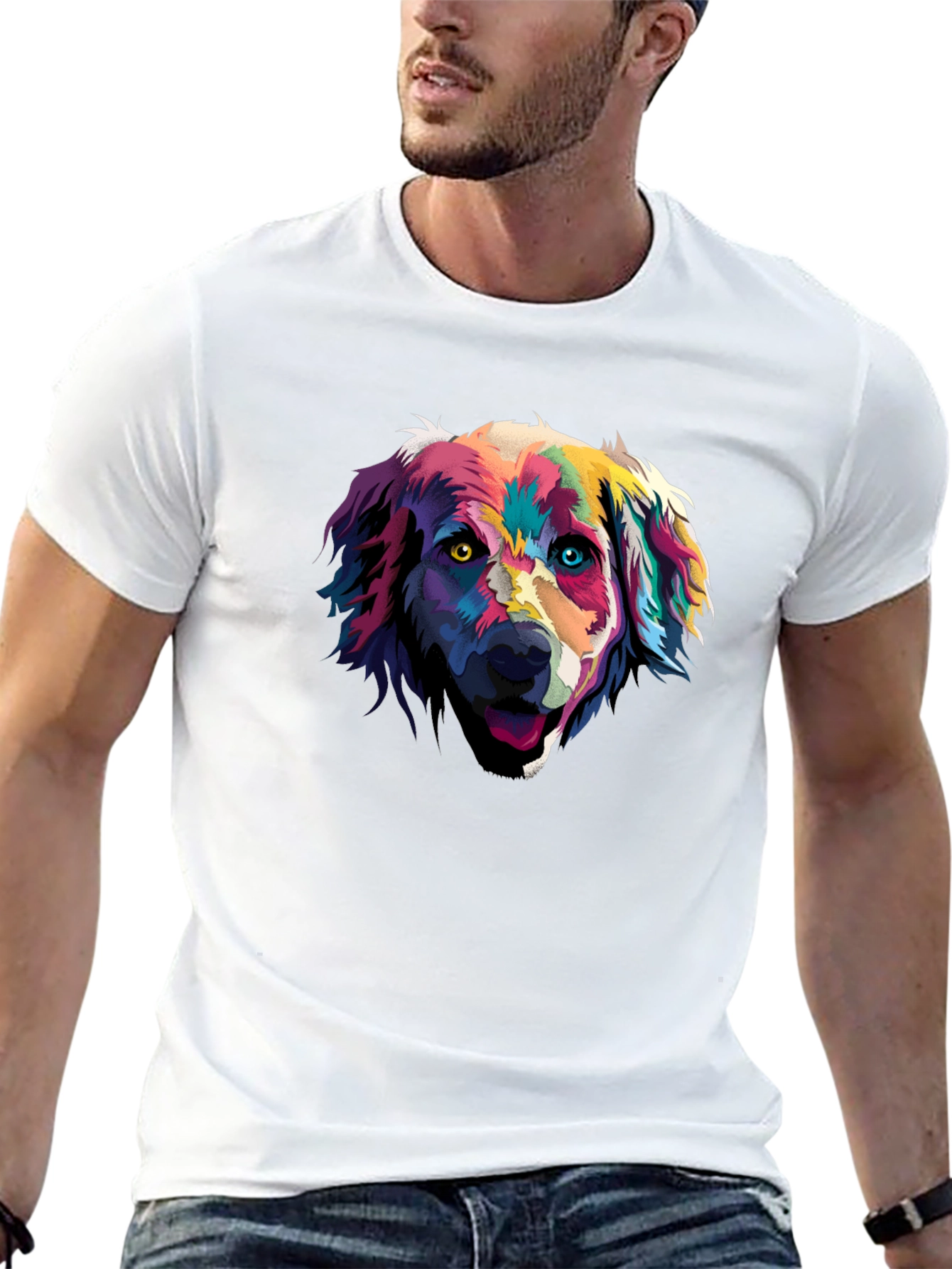 Black Dog Art Graphic Tee - Men's Black T-Shirt view 13