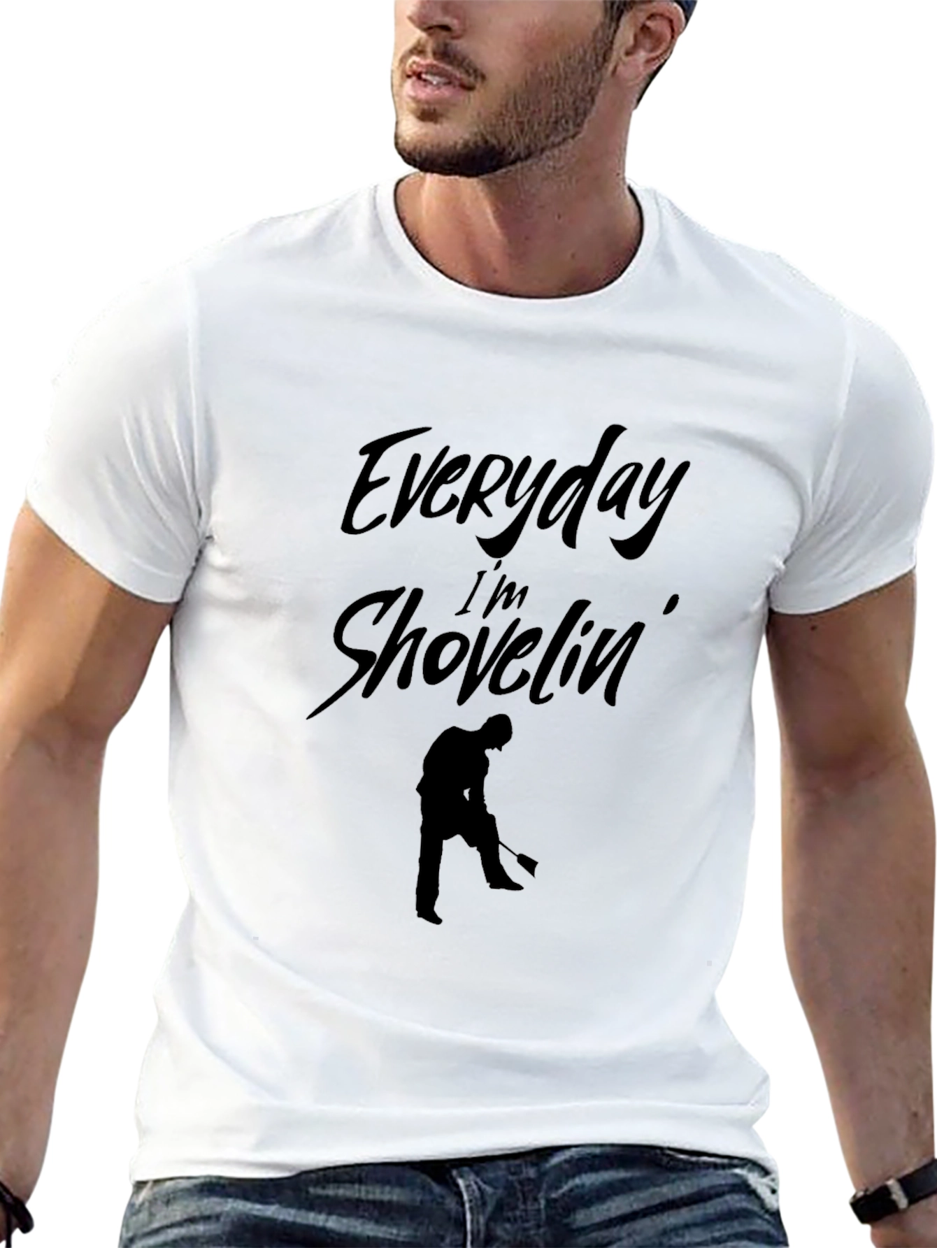 Black Everyday I'm Shovelin' T-Shirt - Black Graphic Tee view 13