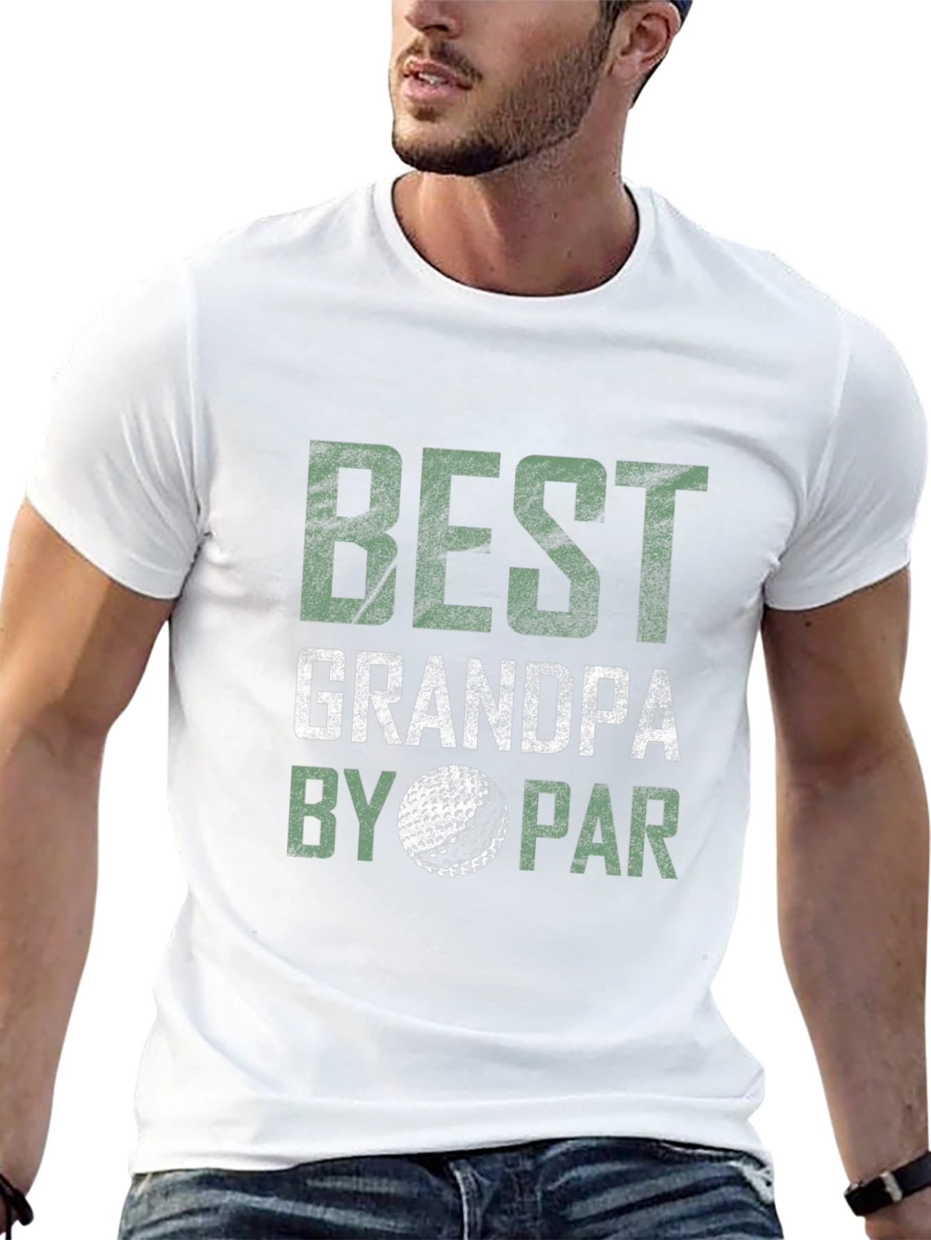 Black Best Grandpa By Par Golf T-Shirt view 13