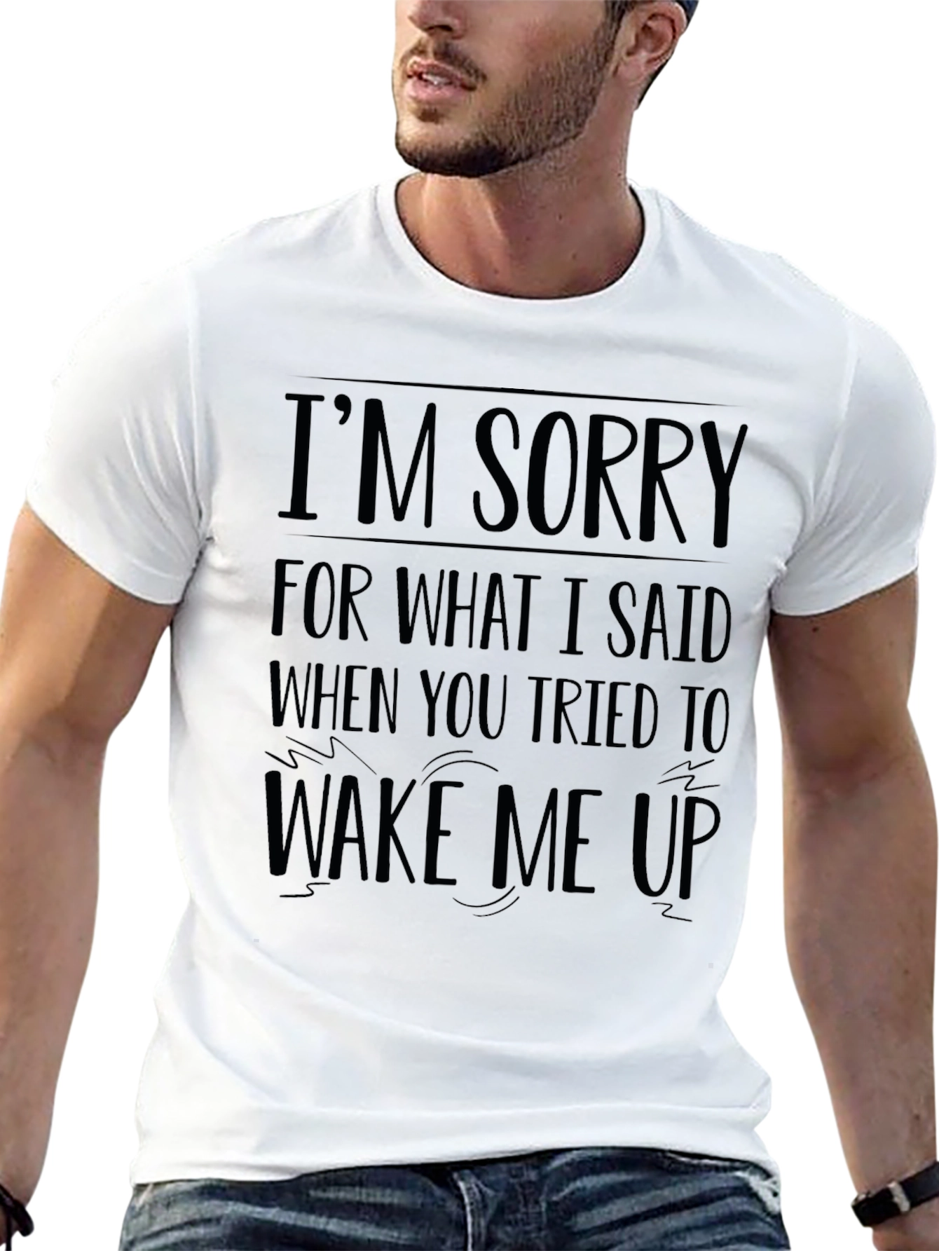 Black Funny "I'm Sorry" Graphic T-Shirt view 13